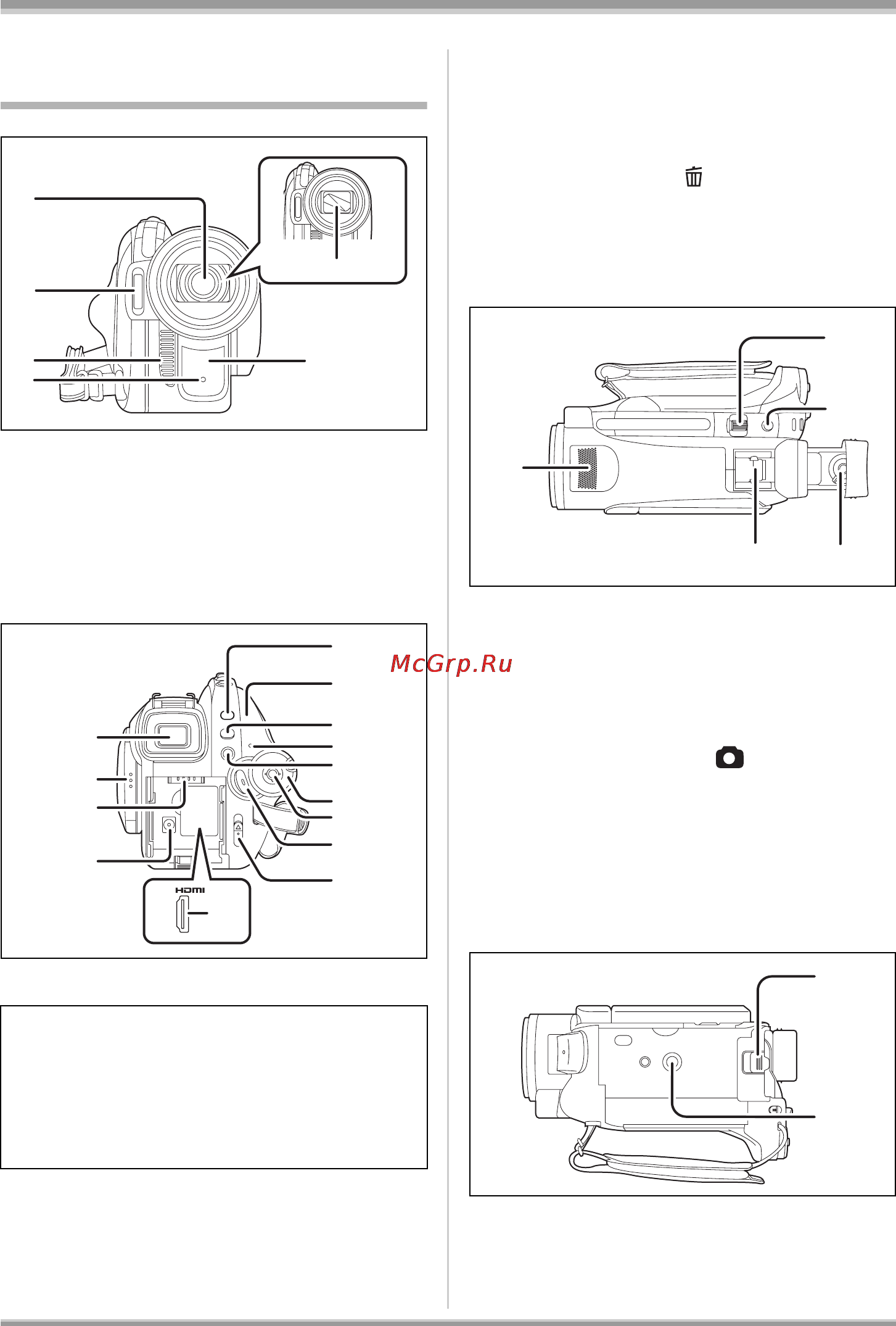 Panasonic HDC-SX5 [11/160] Обозначение деталей и обращение с ними
