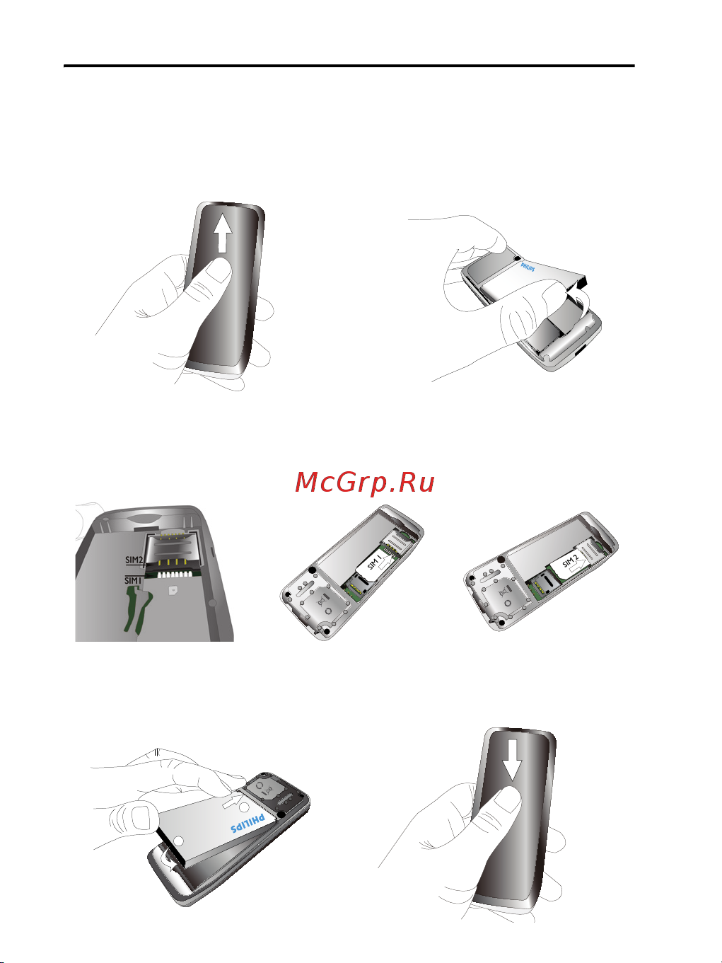 Philips Xenium X100 [2/30] Установка sim карты