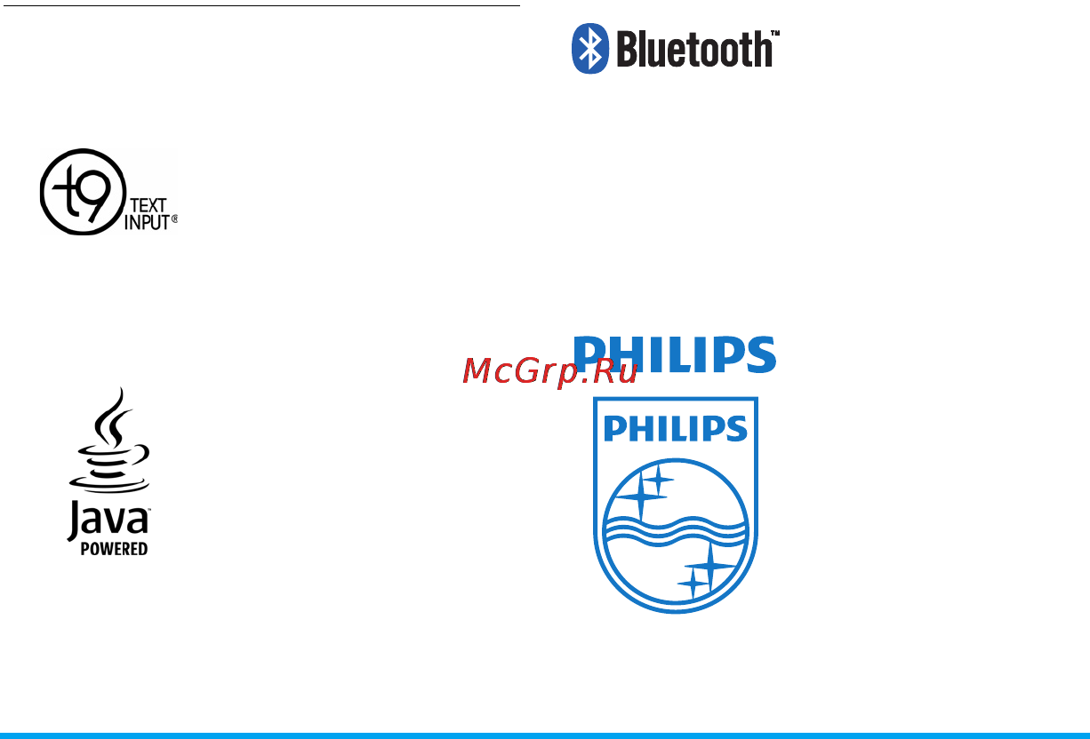 Philips X703 [108/120] Заявление о торговых марках