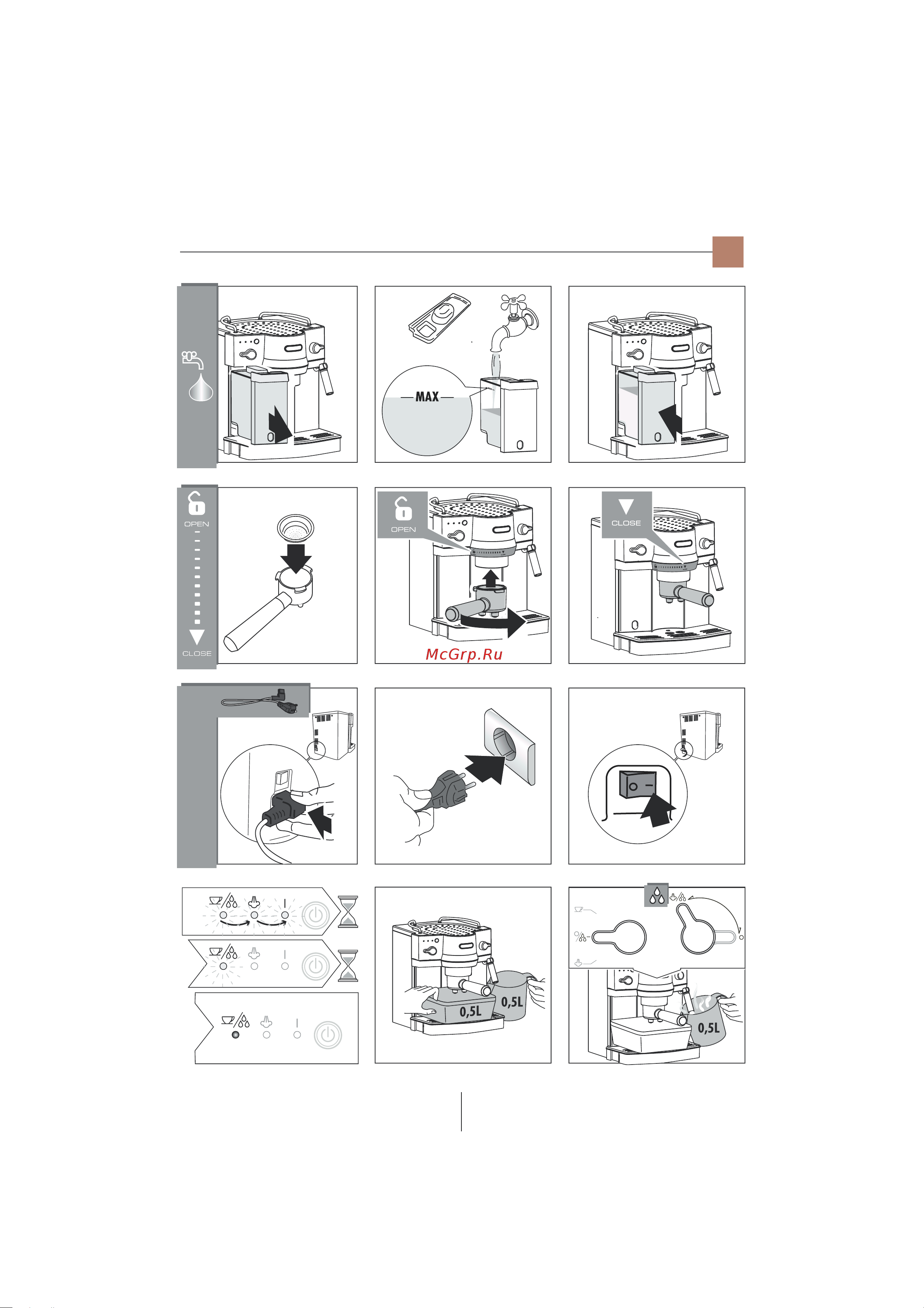 Delonghi EC 820 B [5/18] Включение