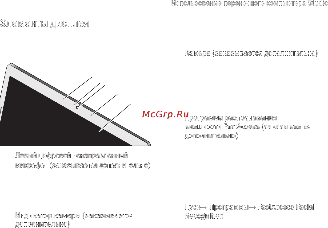 Dell Studio PP33L [29/84] Элементы дисплея