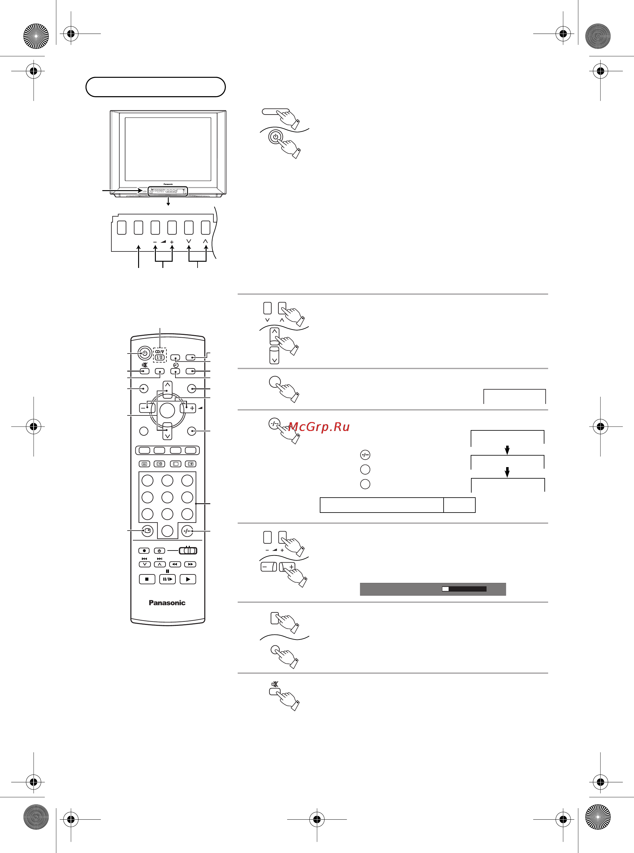 Panasonic TX-29EG20T/P [6/30] Основные операции