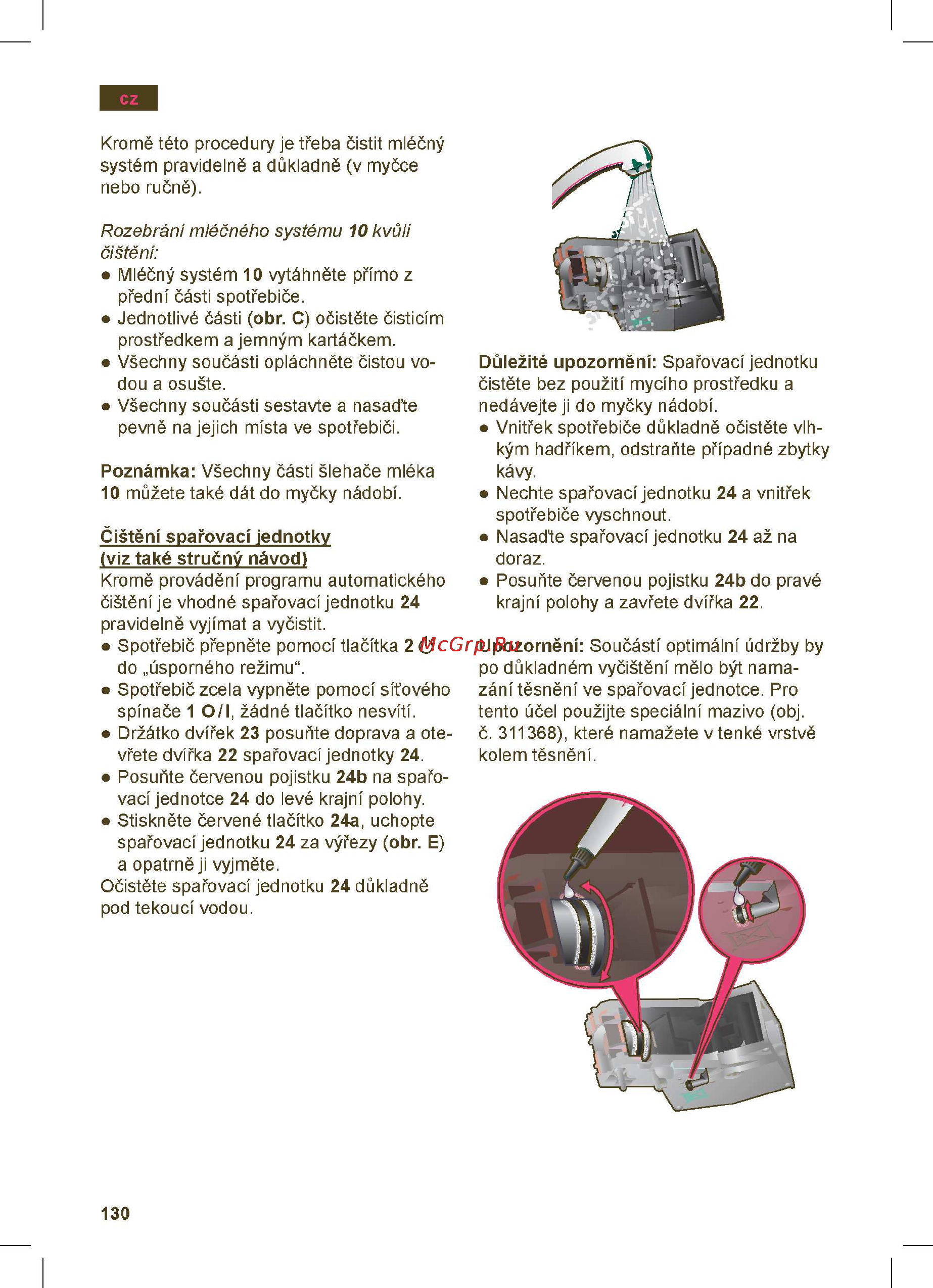 Siemens TE706209RW [134/148] Ciëtèni spafovaci jednotky viz také strucny nâvod