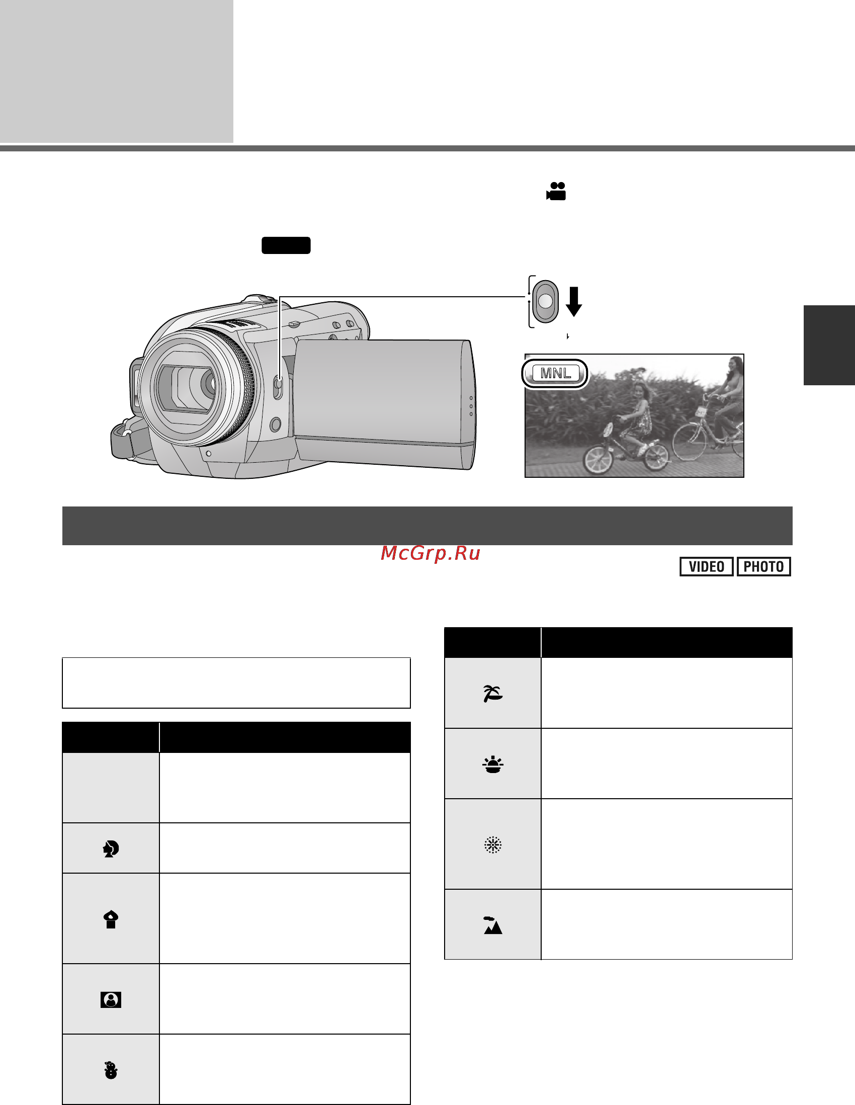 Panasonic HDC-HS100EE [59/144] Запись вручную по настройкам меню