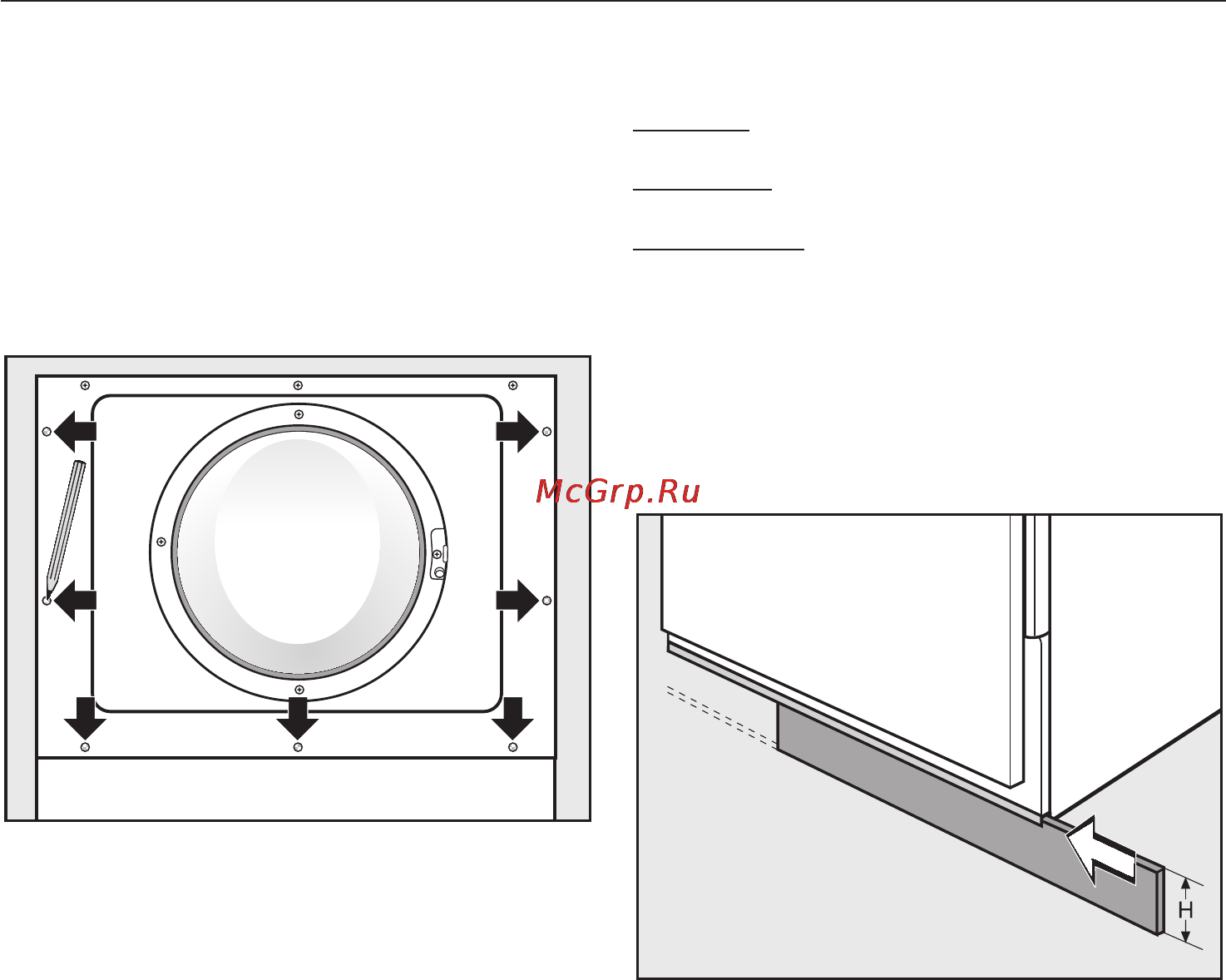 Miele WT 2679 i WPM [70/88] Êðåïëåíèå öîêîëüíîé ïàíåëè 70