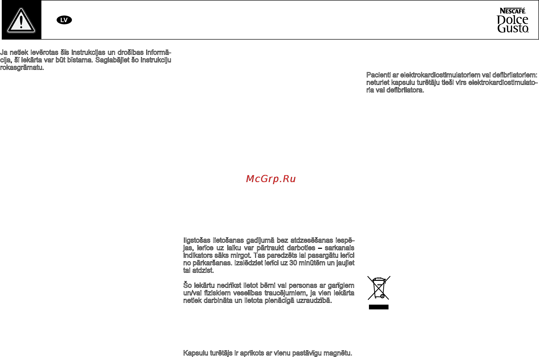 Krups KP150910 [20/24] Drošības informācija