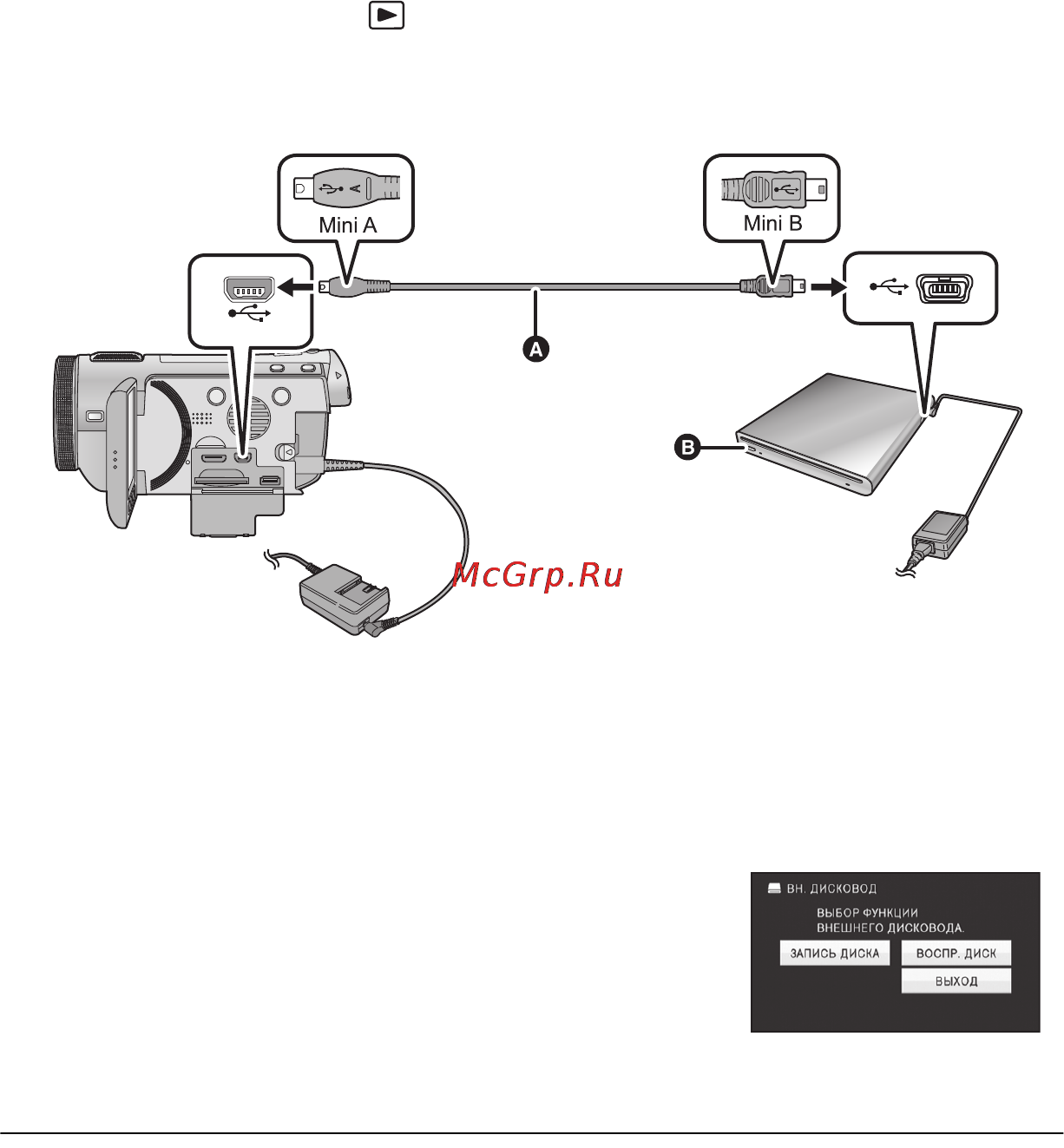 Panasonic HDC-TM700 [104/152] Вставьте диск в dvd рекордер