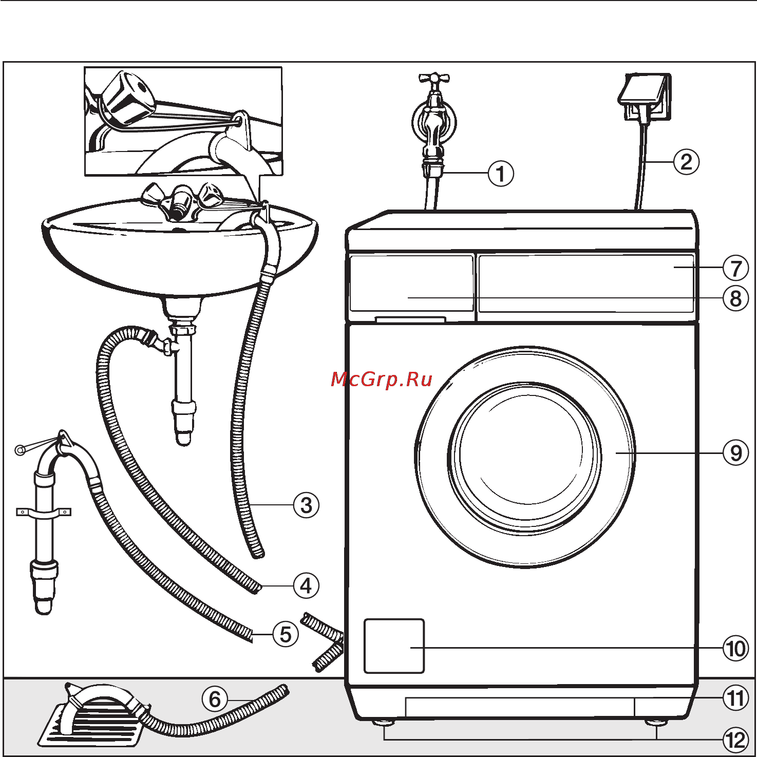 Miele W 544 [45/68] Установка и подключение