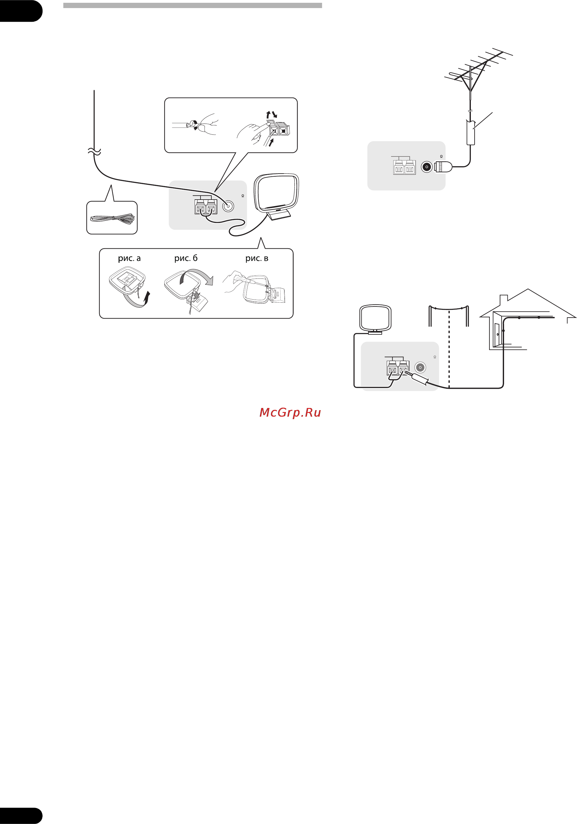 Pioneer VSX-LX53 [28/110] Подключение антенн am fm