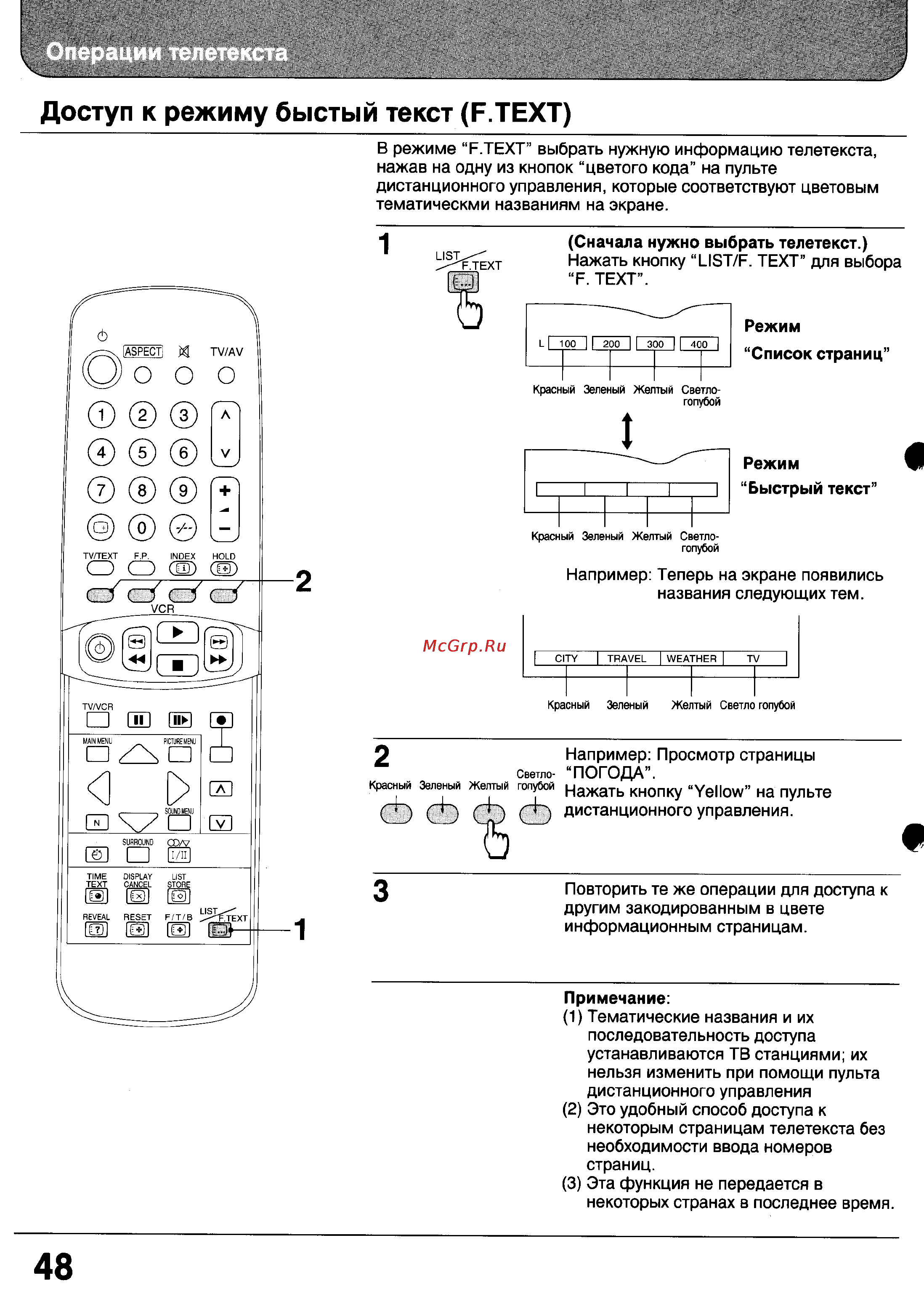 Panasonic TX-24WG10 [48/56] Доступ к режиму быстый текст f text