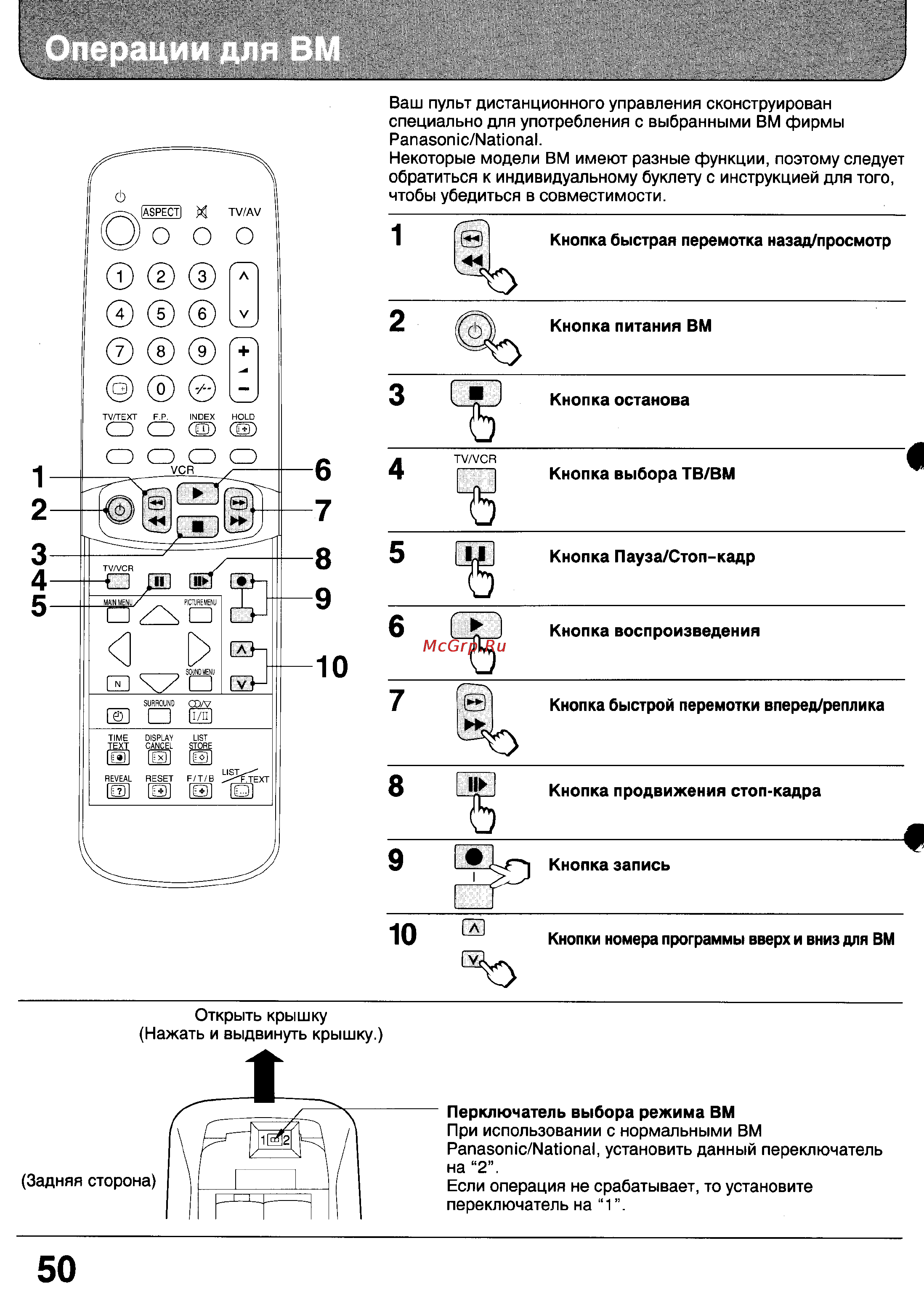 Panasonic TX-24WG10 [50/56] Операции для вм