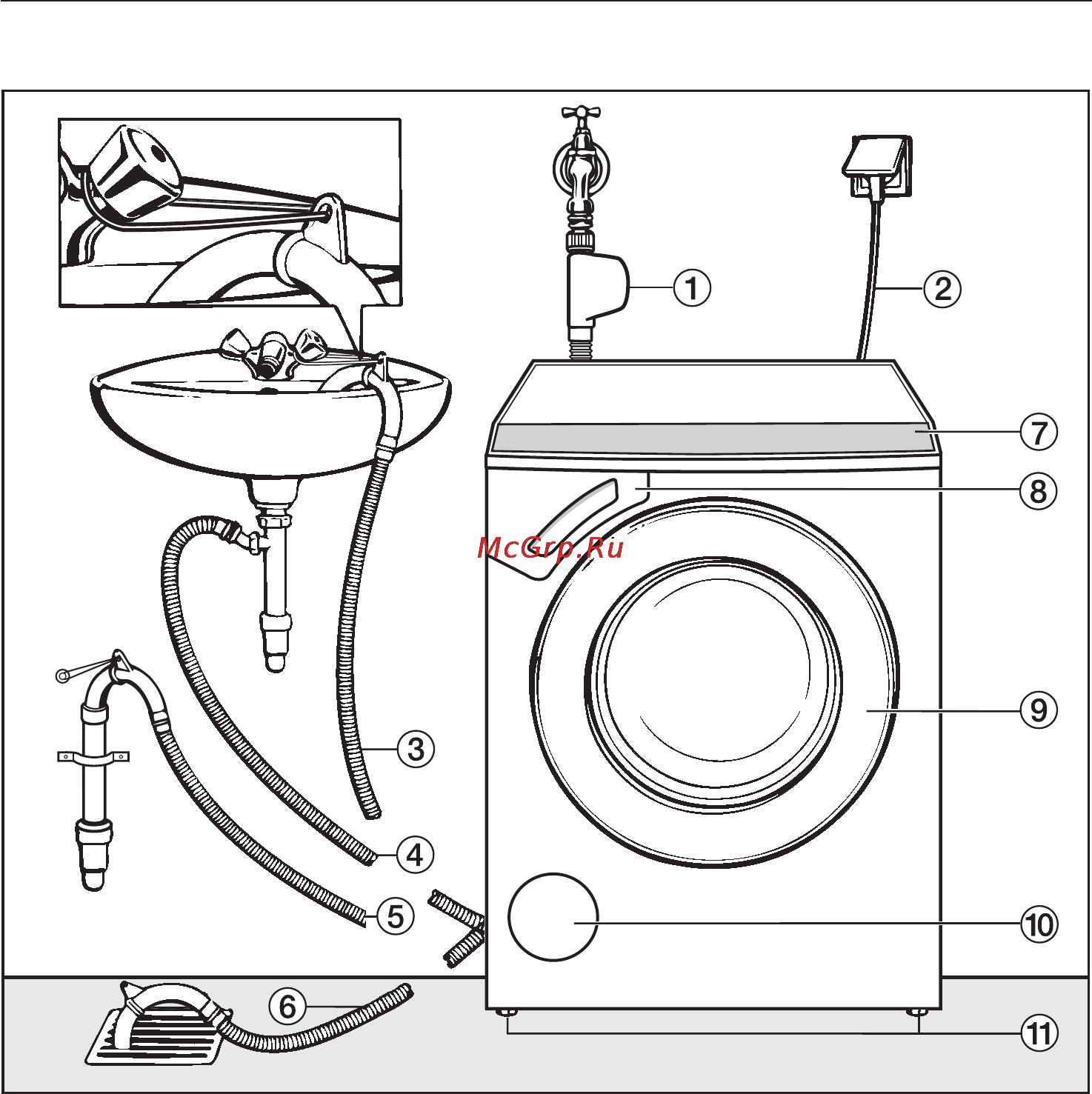 Miele W 4146 WPS [43/64] Óñòàíîâêà è ïîäêëþ åíèå 43