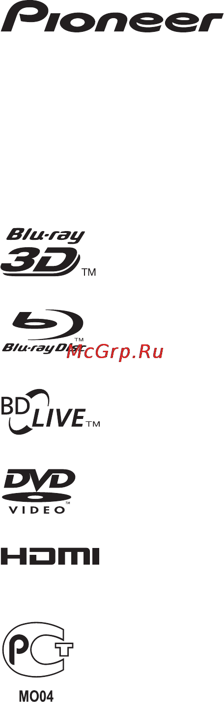 Pioneer BDP-430 Инструкция по эксплуатации онлайн