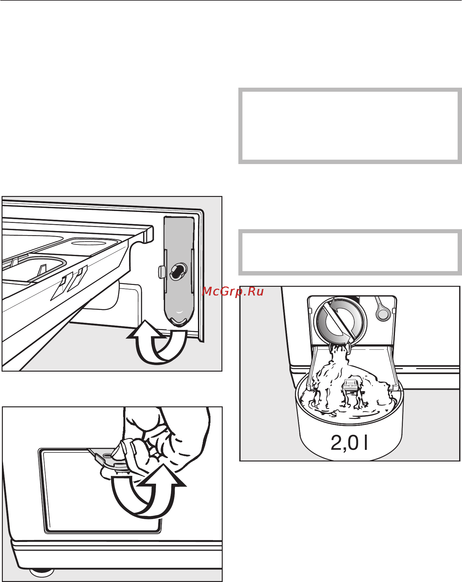 Miele W 3923 WPS [47/72] Îòêðûâàíèå äâåðöû çàãðó çî íîãî ëþêà ïðè çàñîðåíèè ñëèâà è èëè îòñóòñòâèè ýëåêòðîïèòàíèÿ 47