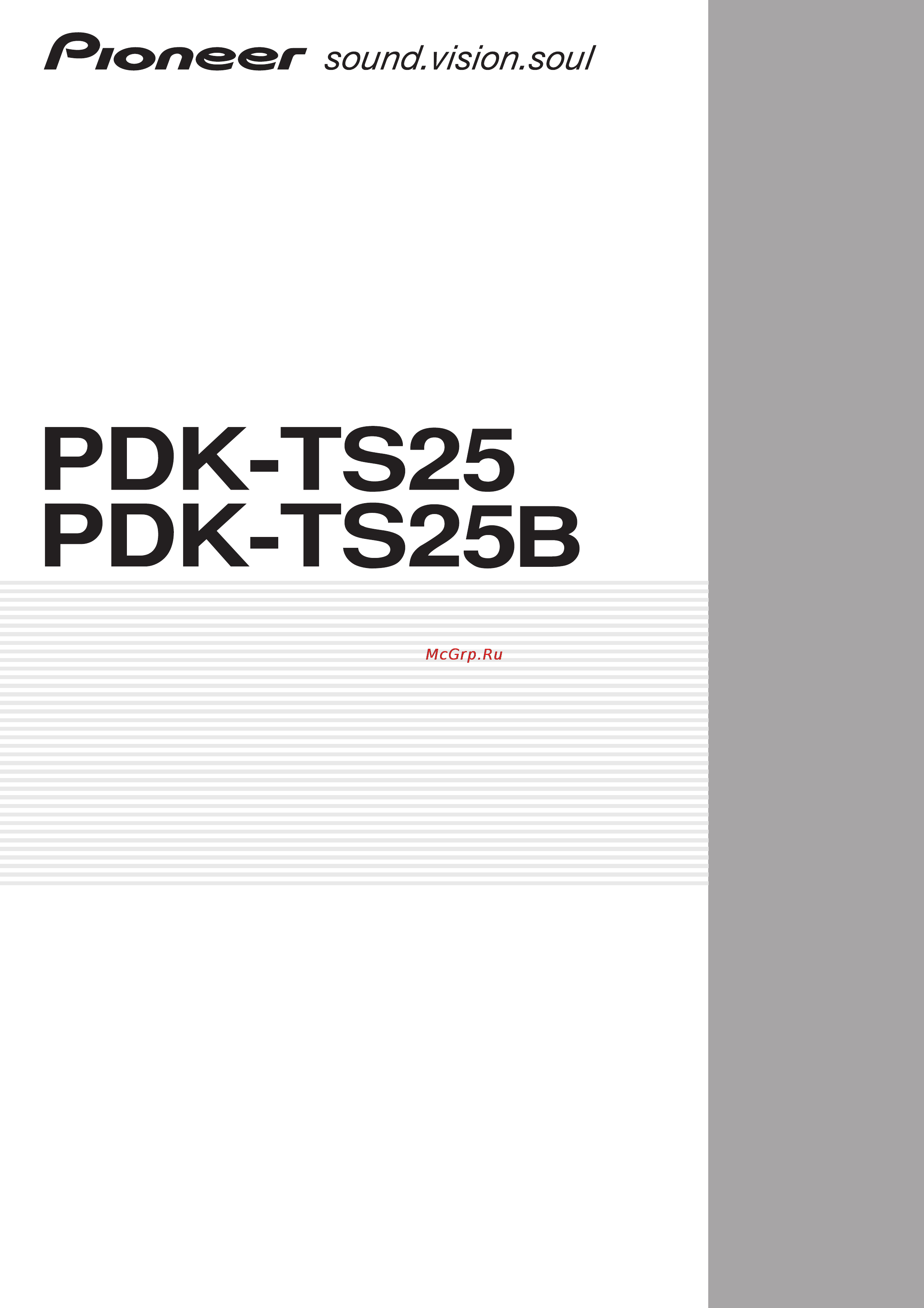 Pioneer PDK-TS25 Инструкция по эксплуатации онлайн