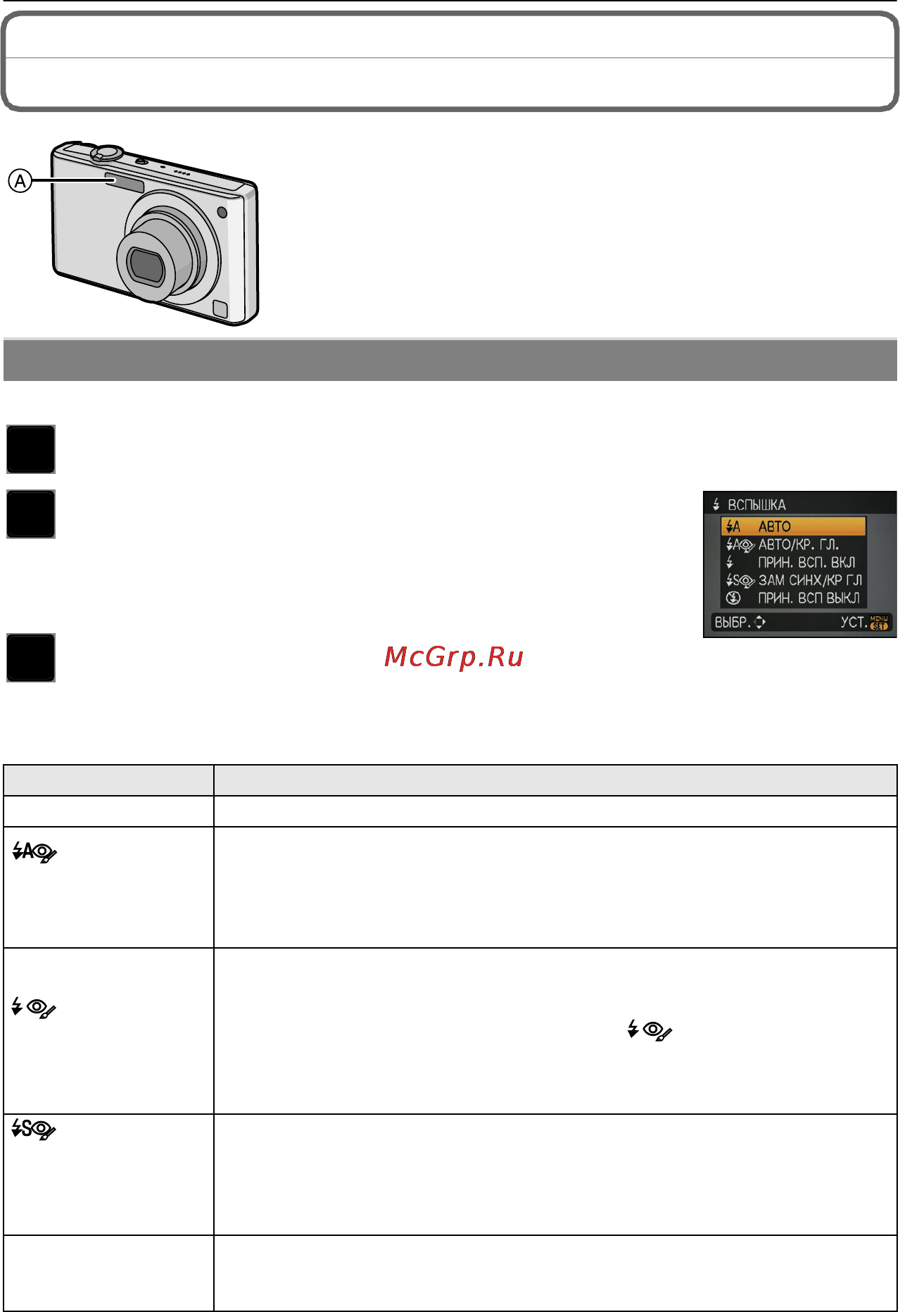 Panasonic LUMIX DMC-FX37 [40/128] Съемка со встроенной вспышкой