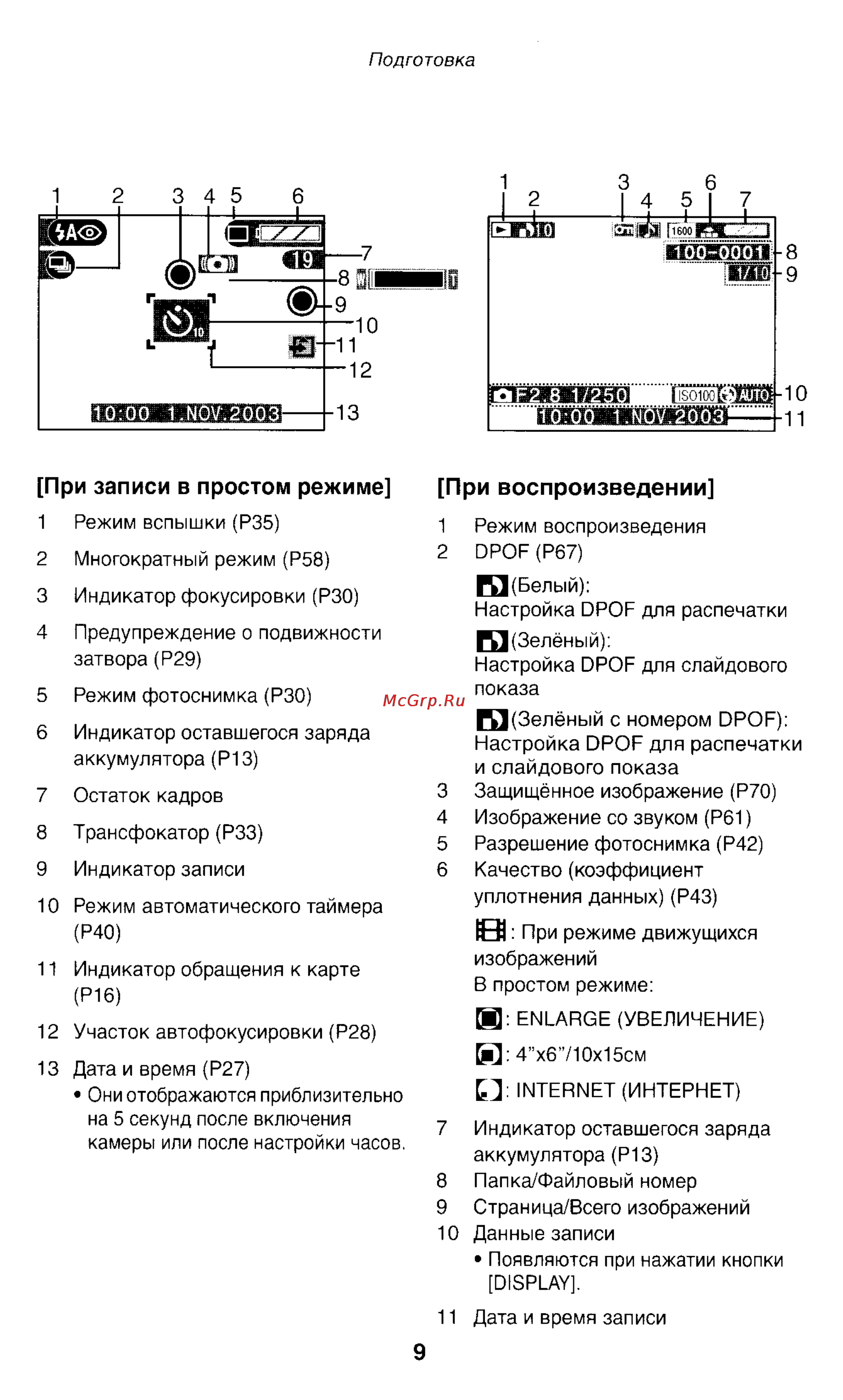 Panasonic LUMIX DMC-FZ1T Инструкция по эксплуатации онлайн [9/150] 33072