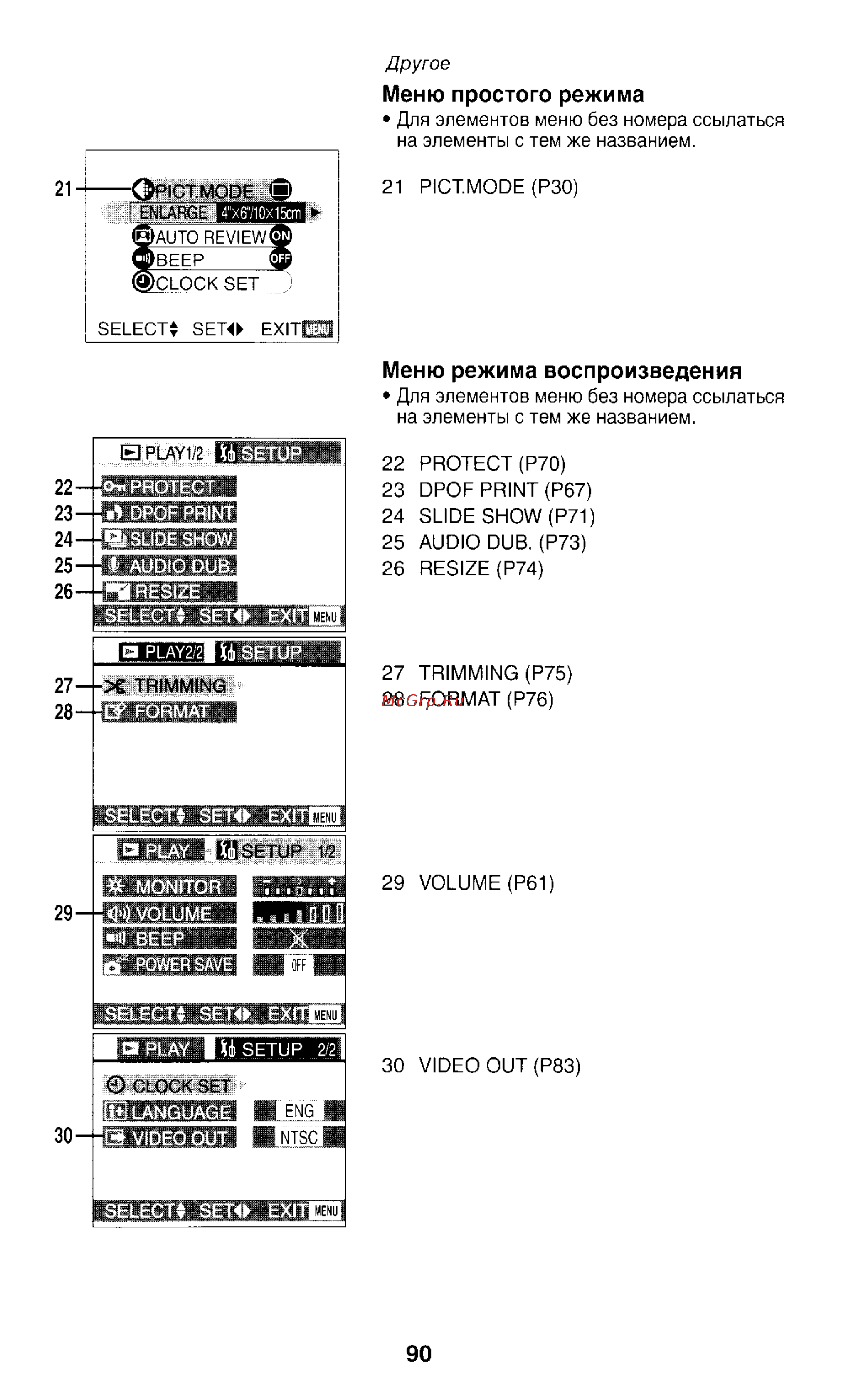 Panasonic LUMIX DMC-FZ1EN Инструкция по эксплуатации онлайн [90/150] 33066