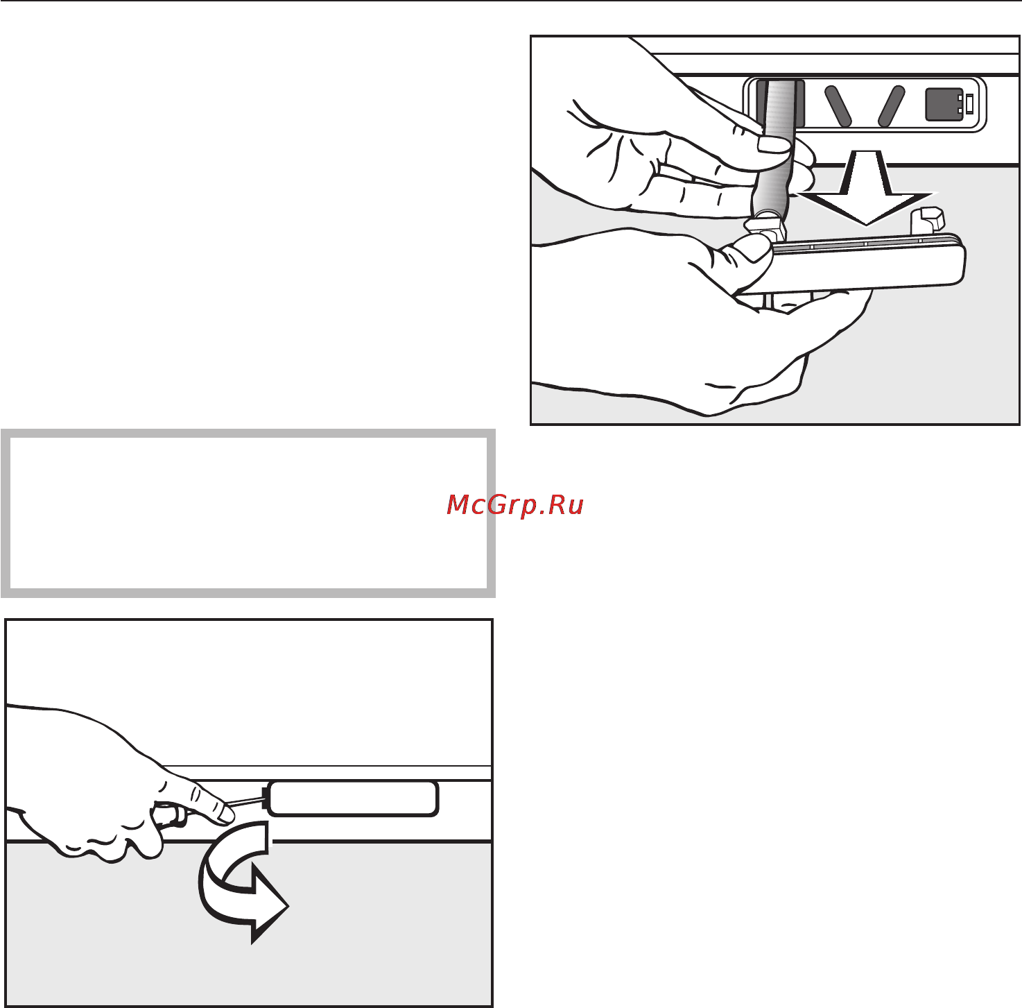 Miele W 2839i WPM [46/76] Îòêðûâàíèå äâåðöû ëþêà ïðè çàñîðåíèè ñëèâà è èëè íàðóøåíèè ýëåêòðîñíàáæåíèÿ 46