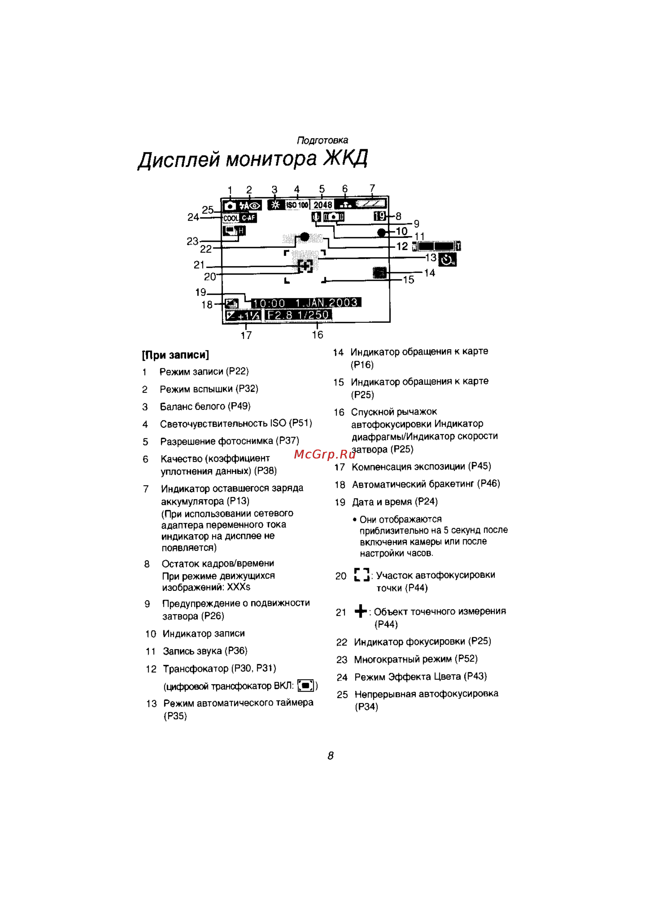 Panasonic LUMIX DMC-F1T [8/89] При записи