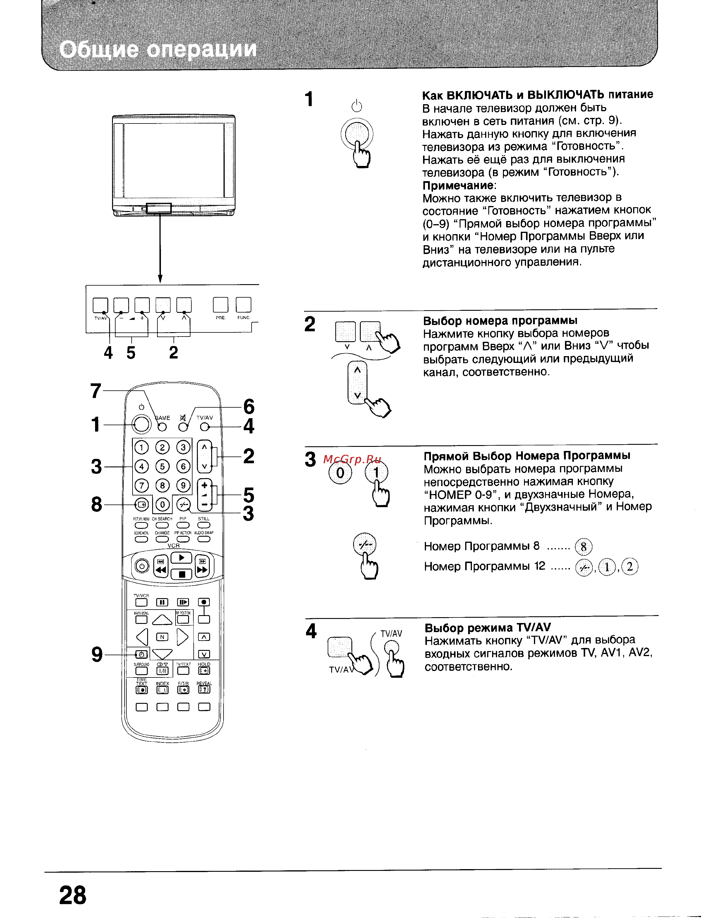 Panasonic TC-25GF85 [27/46] Общие операции