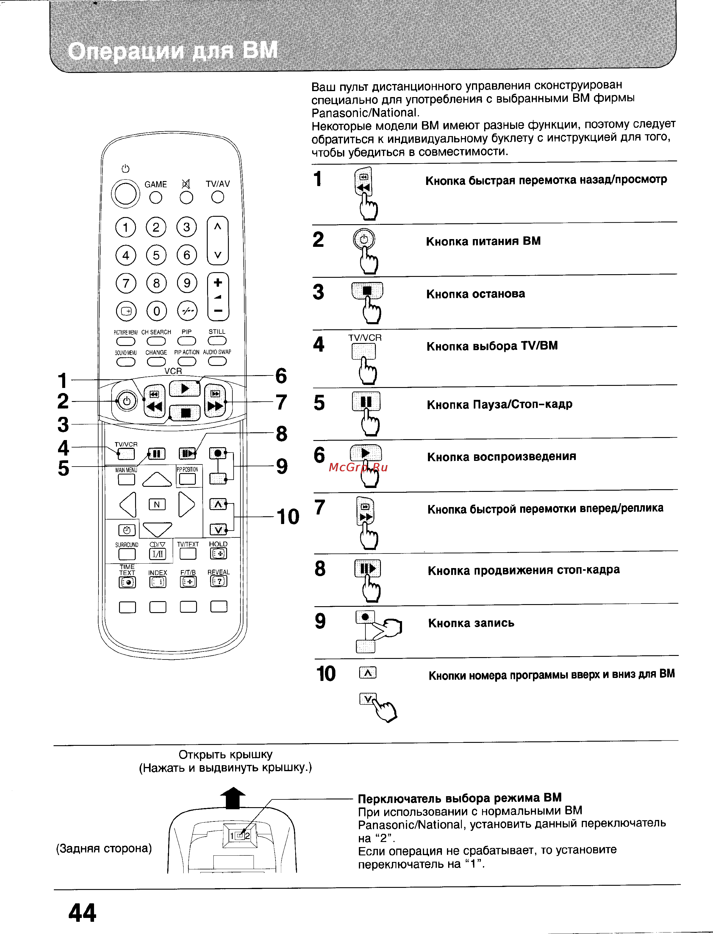 Panasonic TX-25GF85 [42/46] Операции для вм