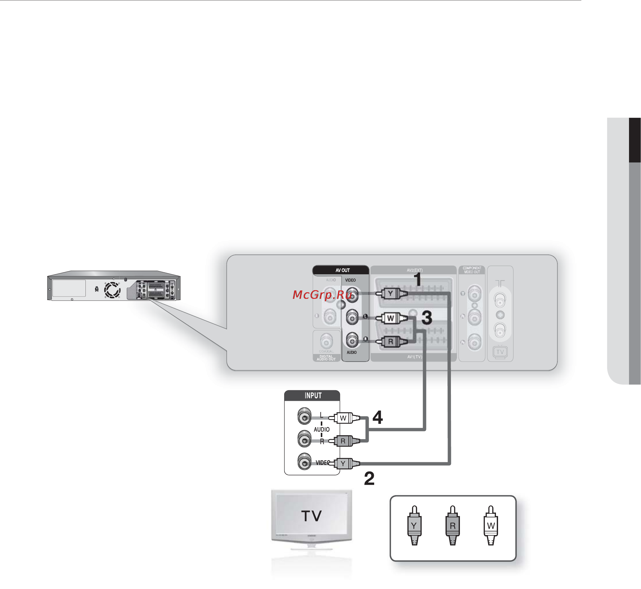 Samsung DVD-VR370 [23/80] Подсоединение аудио видеокабеля