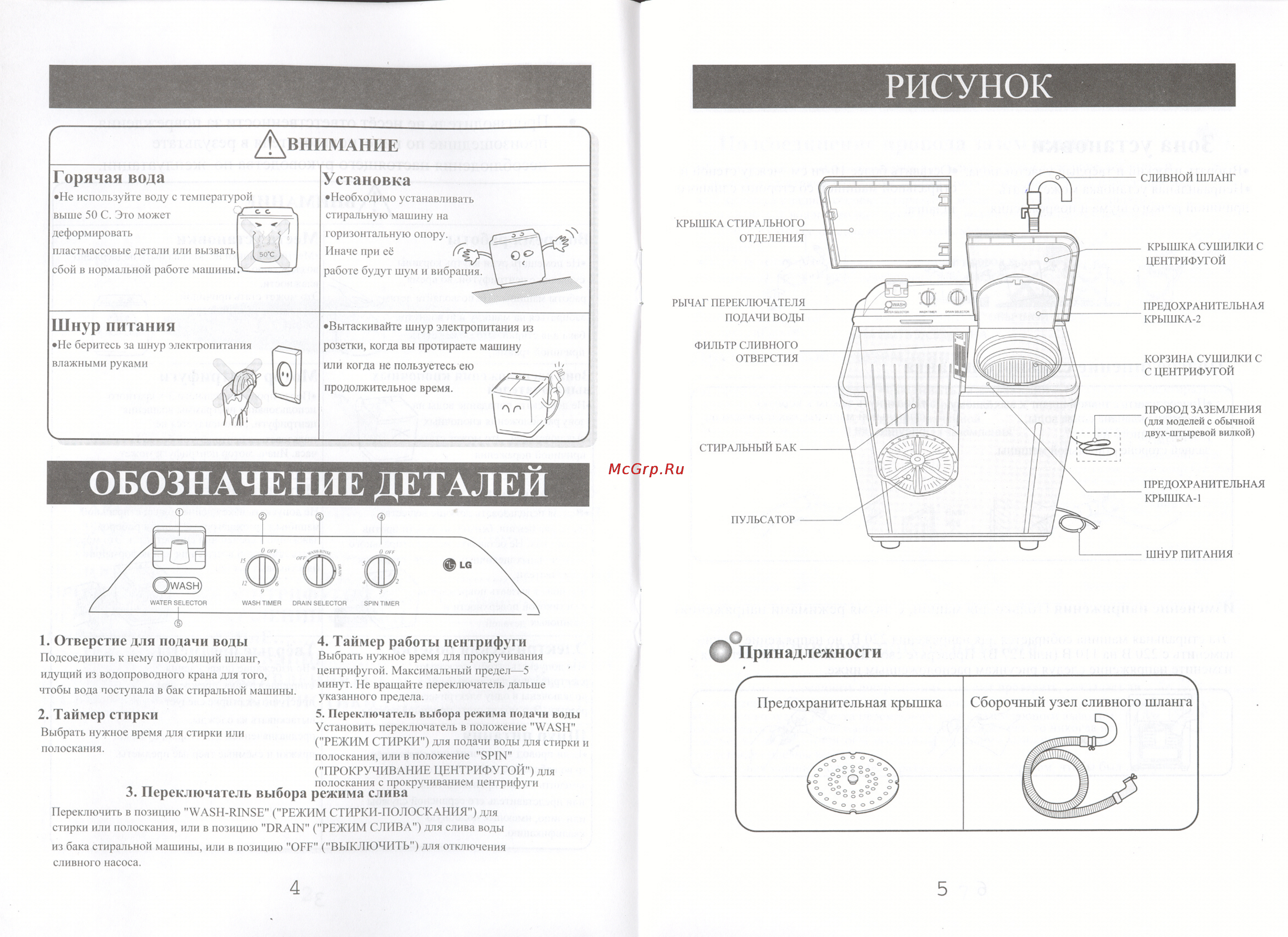 LG WP-730NP [3/8] Горячая вода