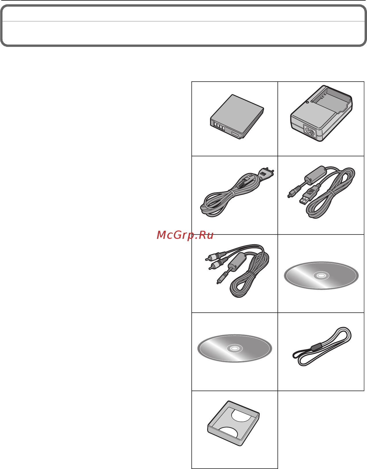 Panasonic DMC-FP8EE-S Silver [6/26] Стандартные принадлежности
