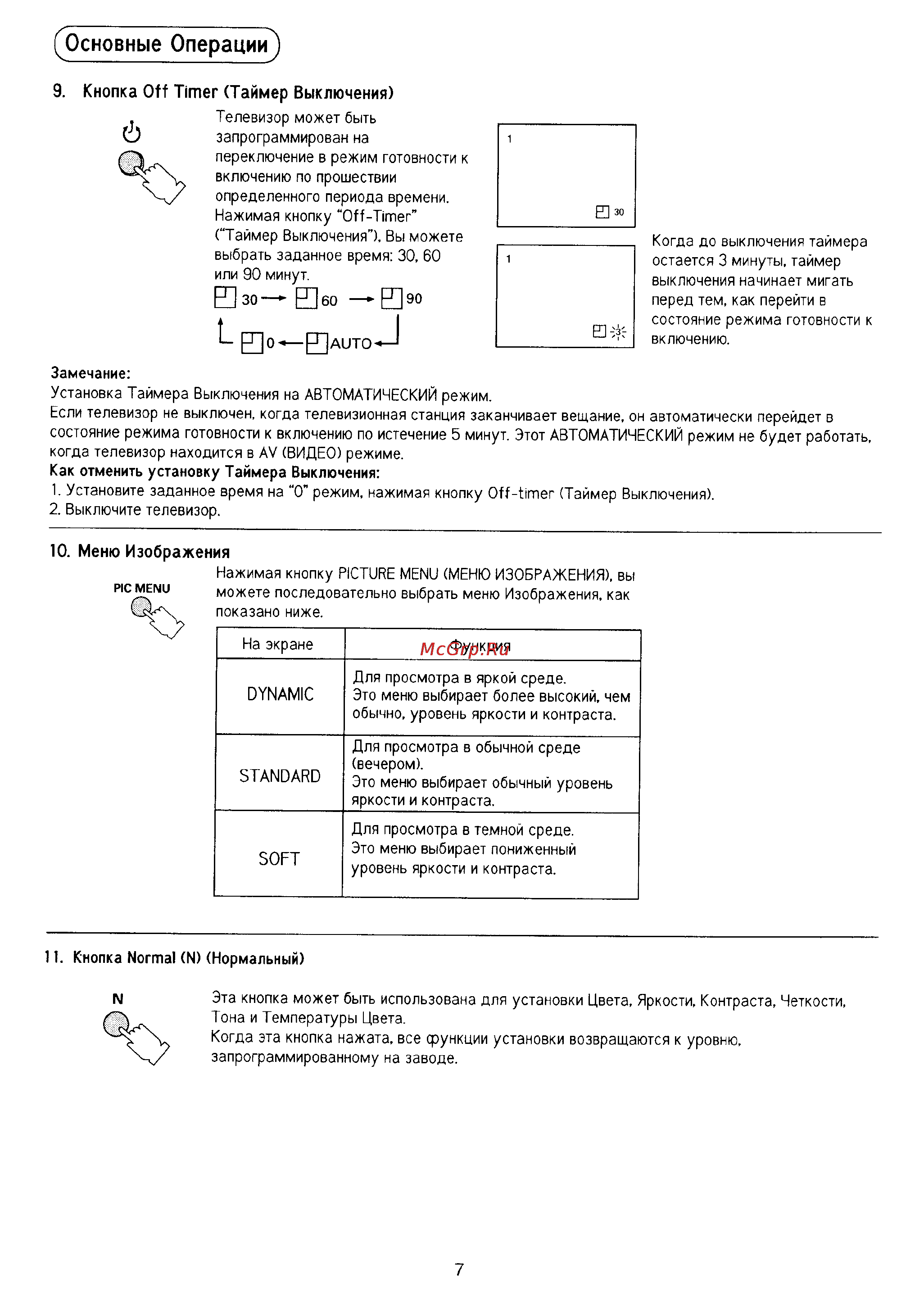 Panasonic TX-21W2T [8/29] Основные операции