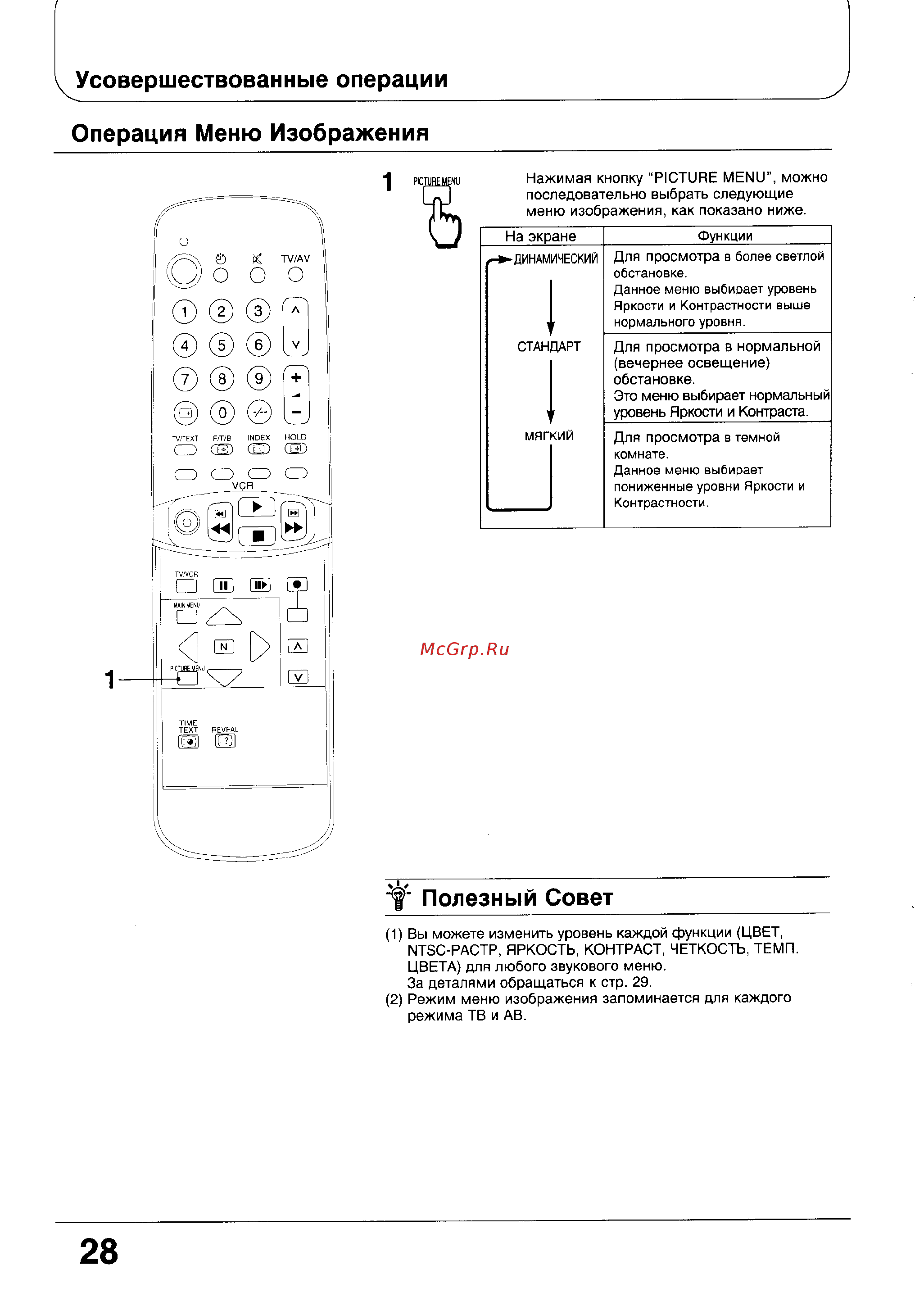 Panasonic TC-21V80R [28/39] Операция меню изображения