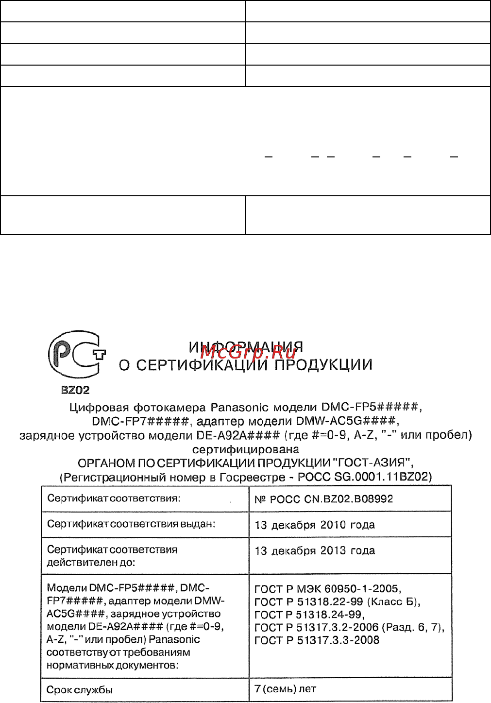 Panasonic LUMIX DMC-FP7 Инструкция по эксплуатации онлайн [27/28] 33545