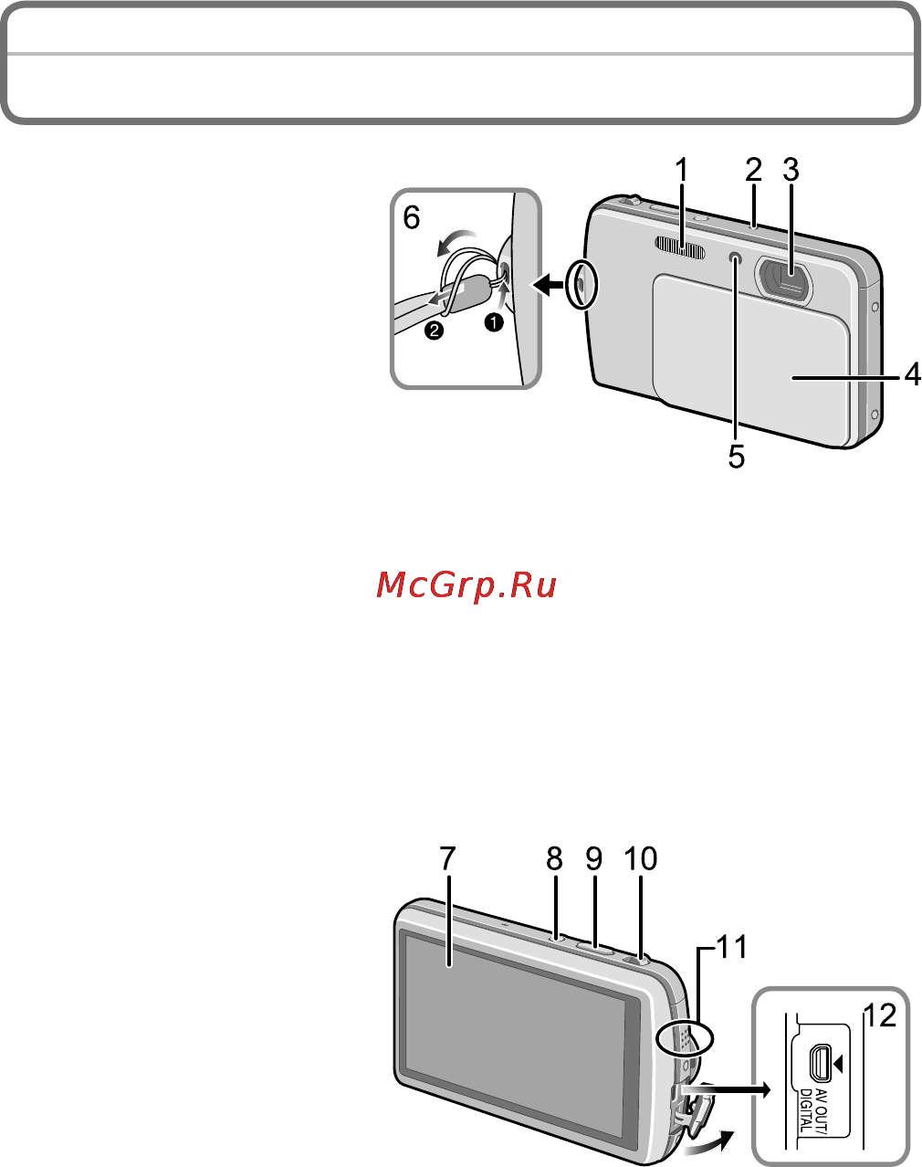 Panasonic LUMIX DMC-FP5 [7/28] Названия составных частей