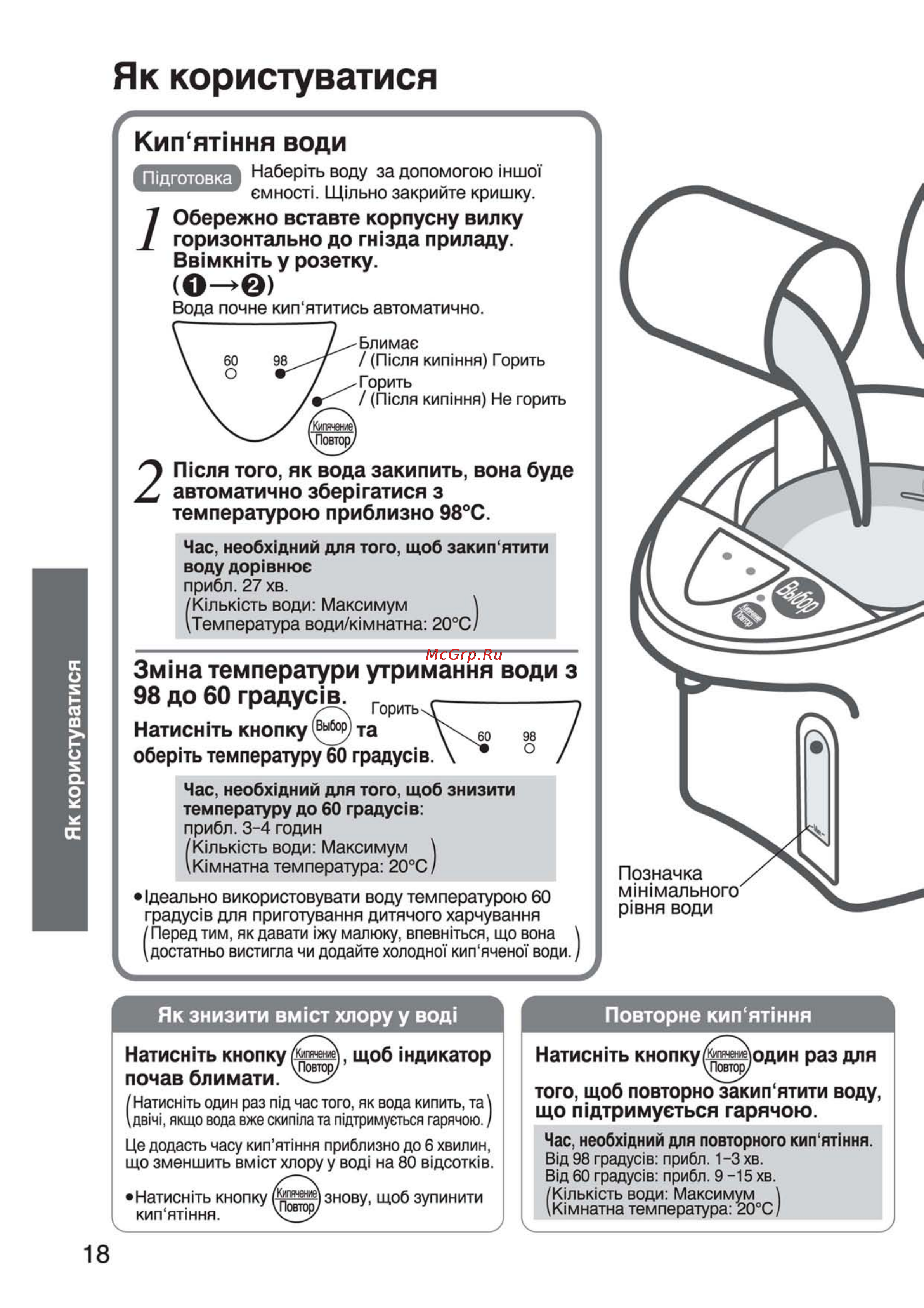 Panasonic NC-PG30PWTW [18/24] Як користуватися