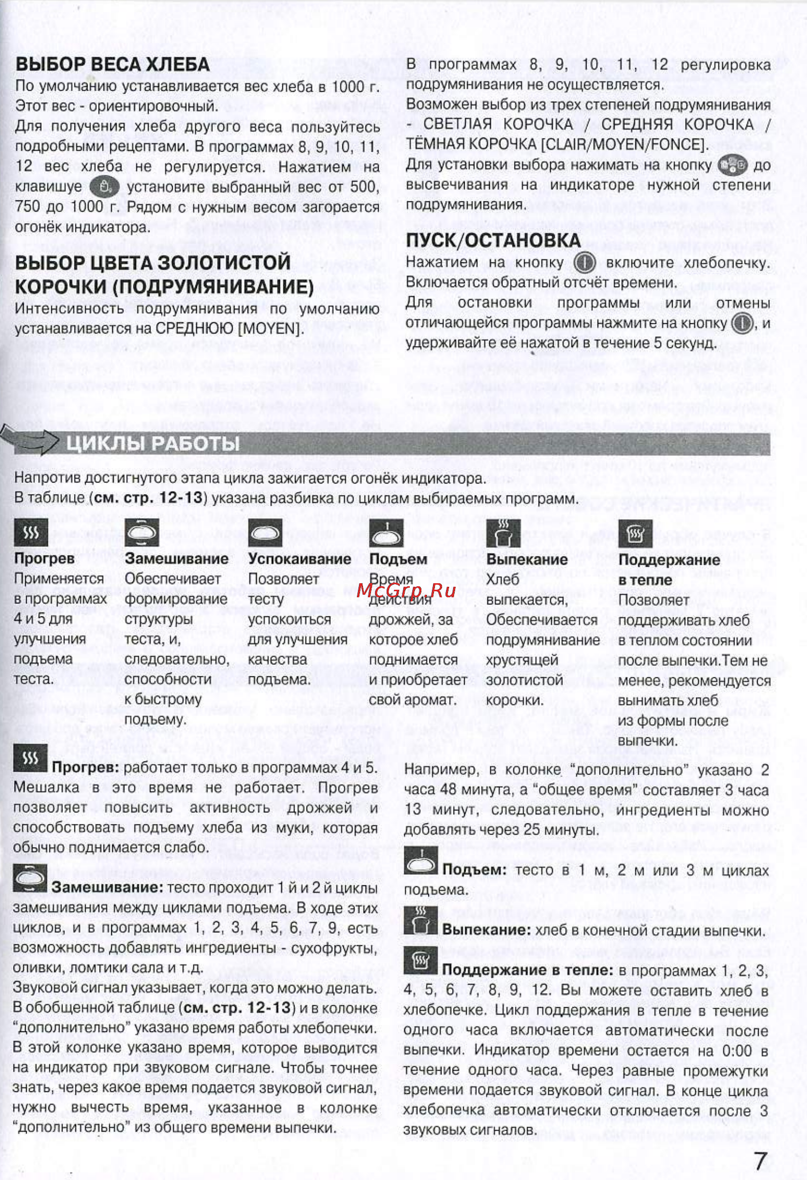 Moulinex OW1000 [6/13] Иклы работы