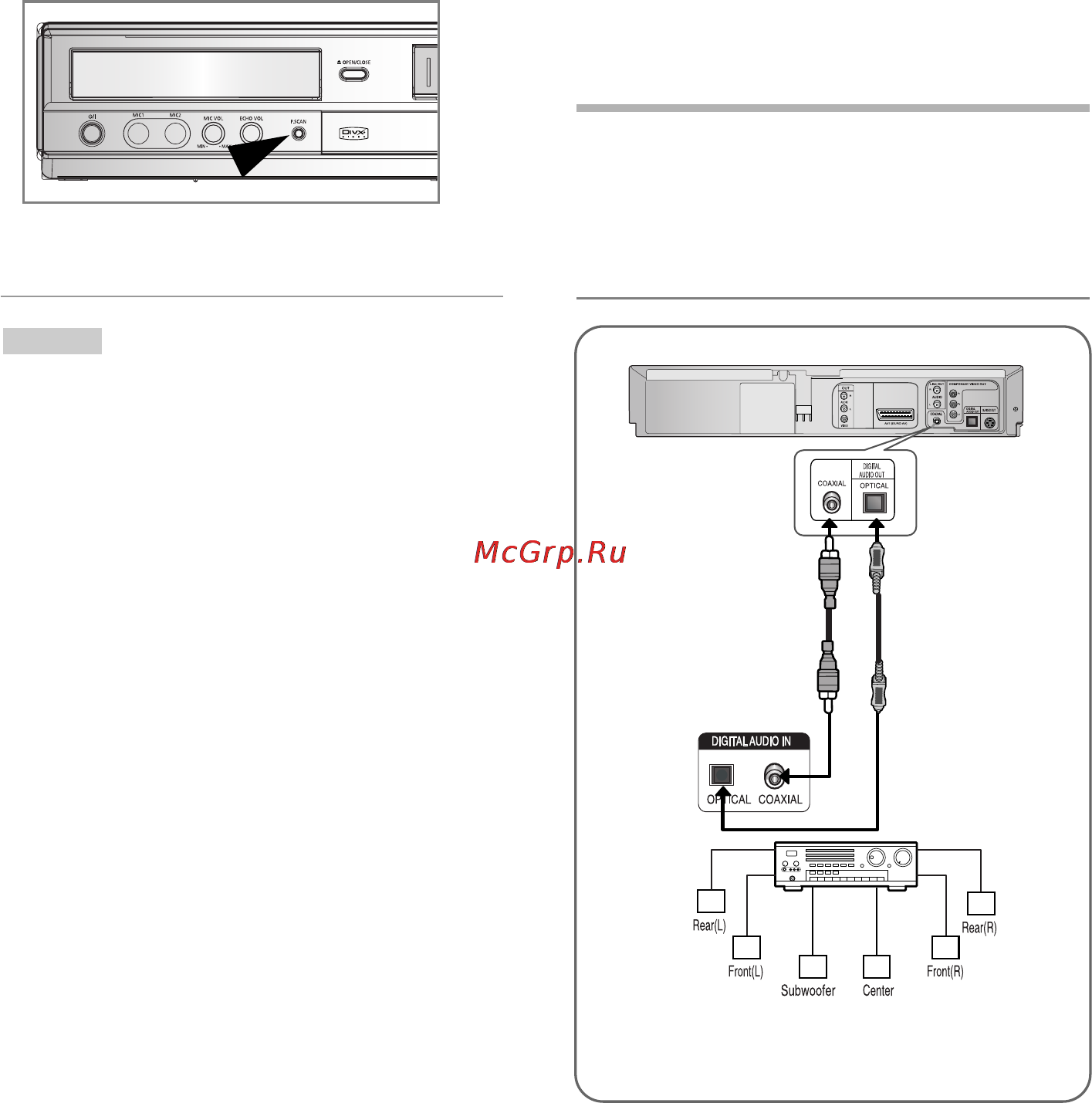 Samsung DVD-V7100K [11/49] Подключение к av усилителю снабженному разъемом