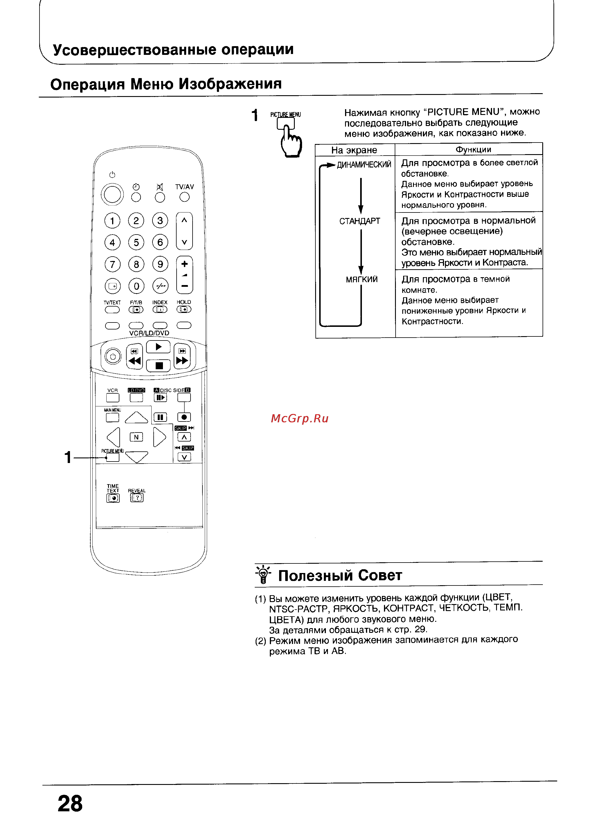 Panasonic TX-21G10T [28/39] Операция меню изображения