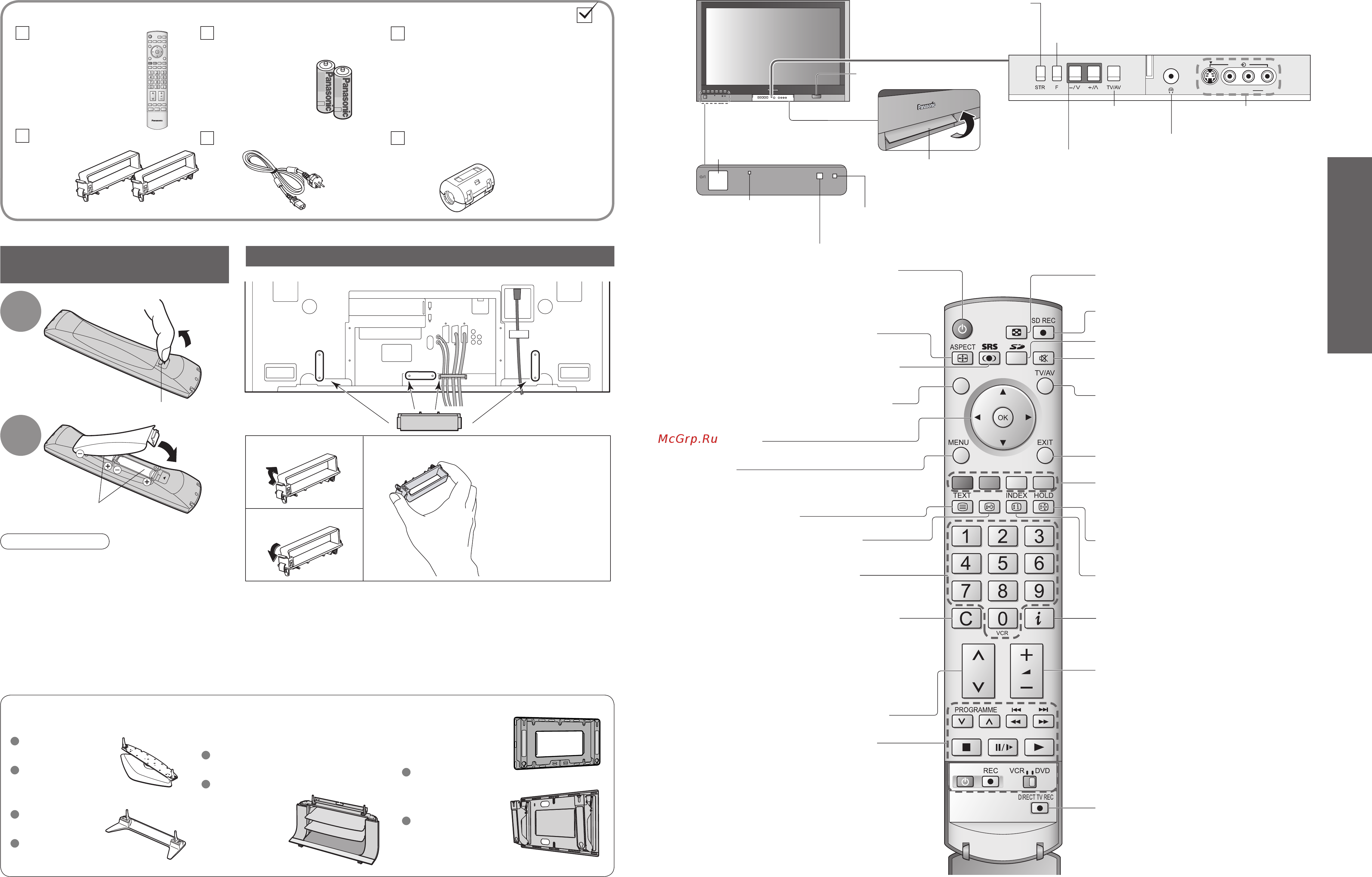Panasonic TH-50PV600R [4/20] Пульт дистанционного управления