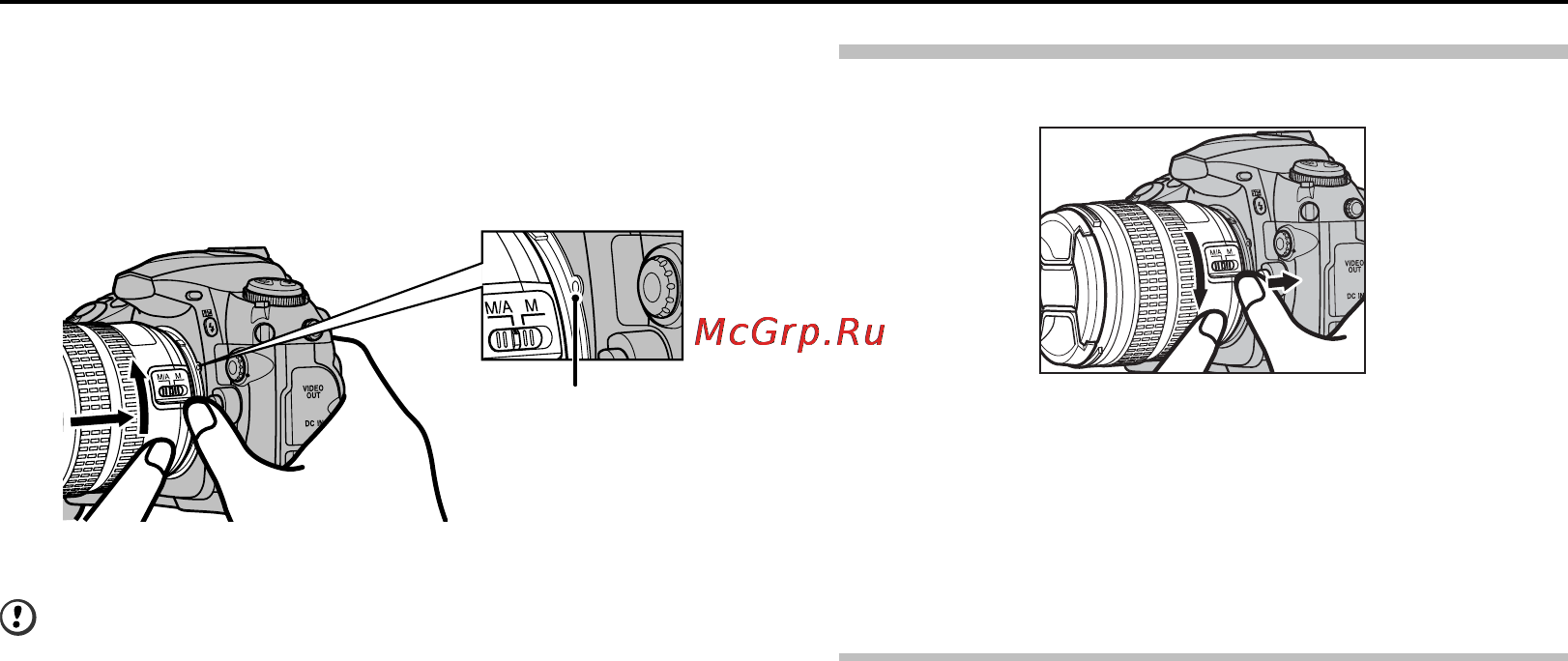 Fujifilm FinePix S5 Pro [21/228] Расположите объектив на байонет креплении каме ры так чтобы крепежные индексы метки на объекти ве и камере были совмещены друг с другом а затем поверните объектив прот...