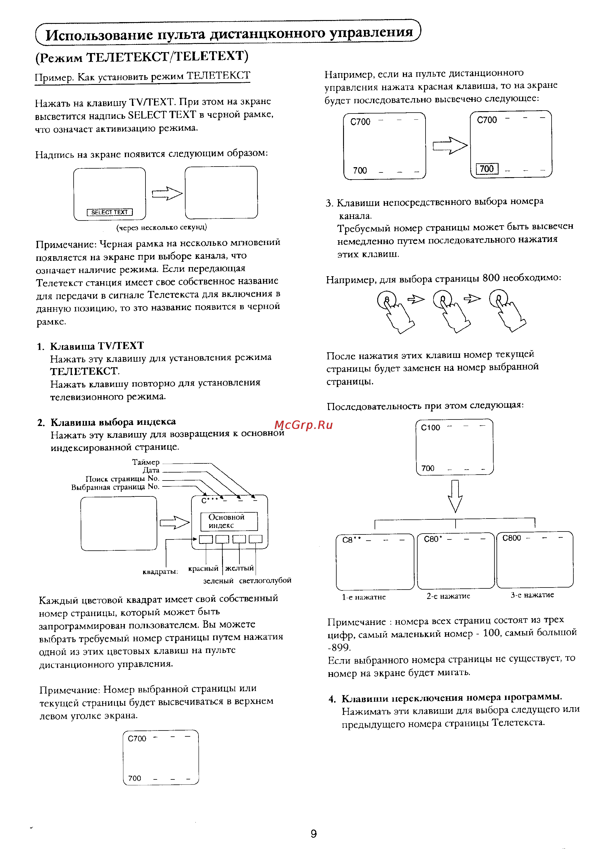 Panasonic TX-21F1T [10/15] Использование пульта дистанцконного управления