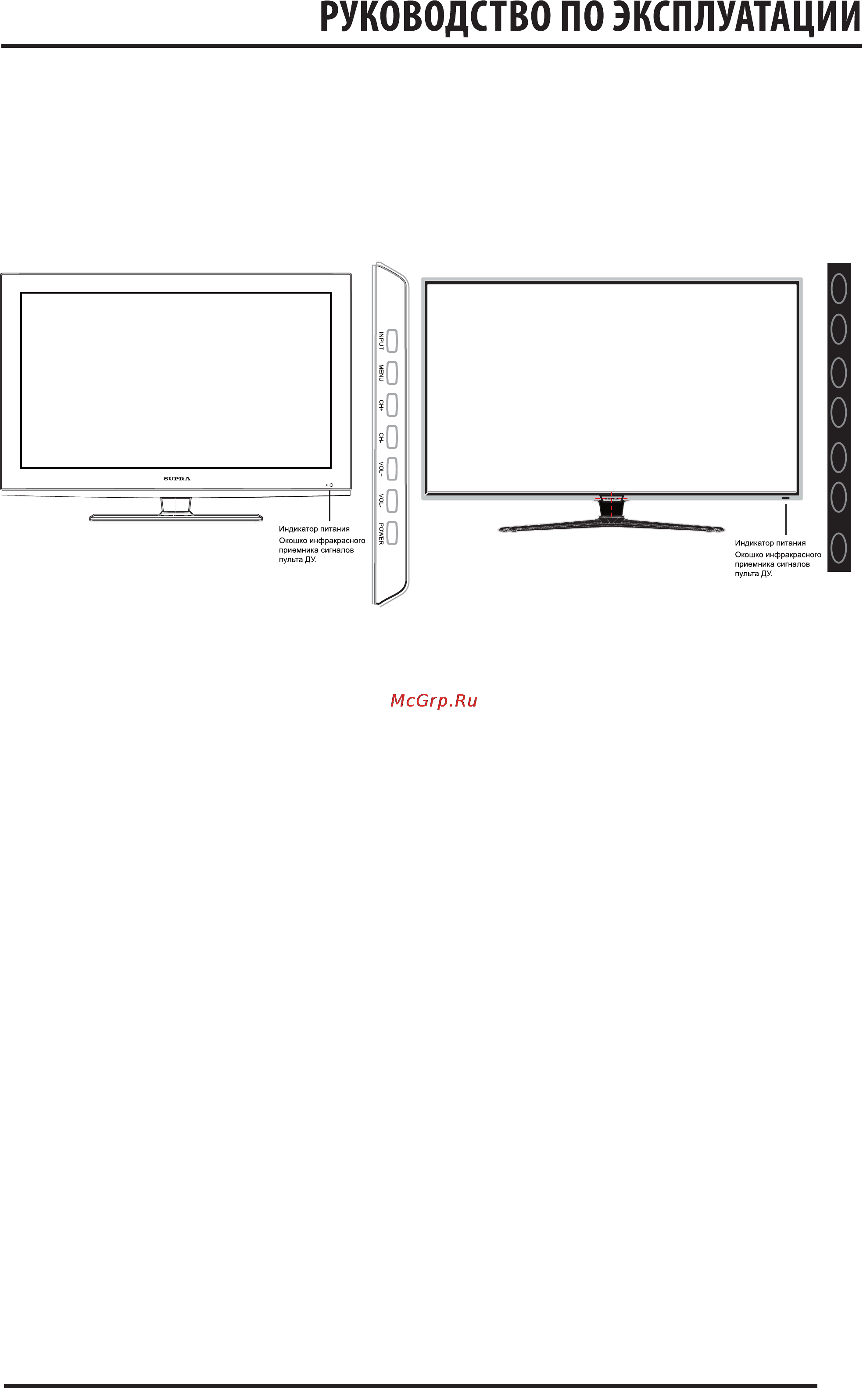 Supra STV-LC46S990FL [7/40] Основные элементы управления и их назначение