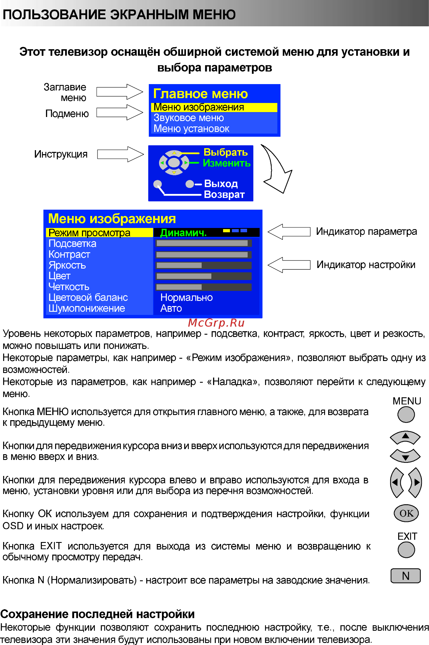 Panasonic TX-20LA5P [11/36] Главное меню киеееешшя