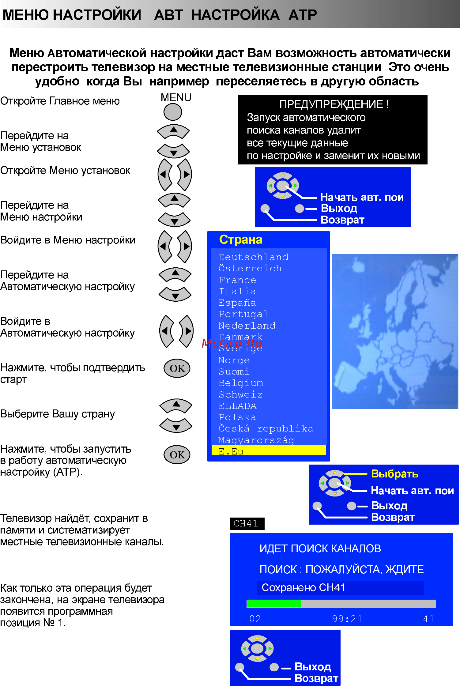 Panasonic TX-20LA5P [23/36] Меню настройки авт настройка атр