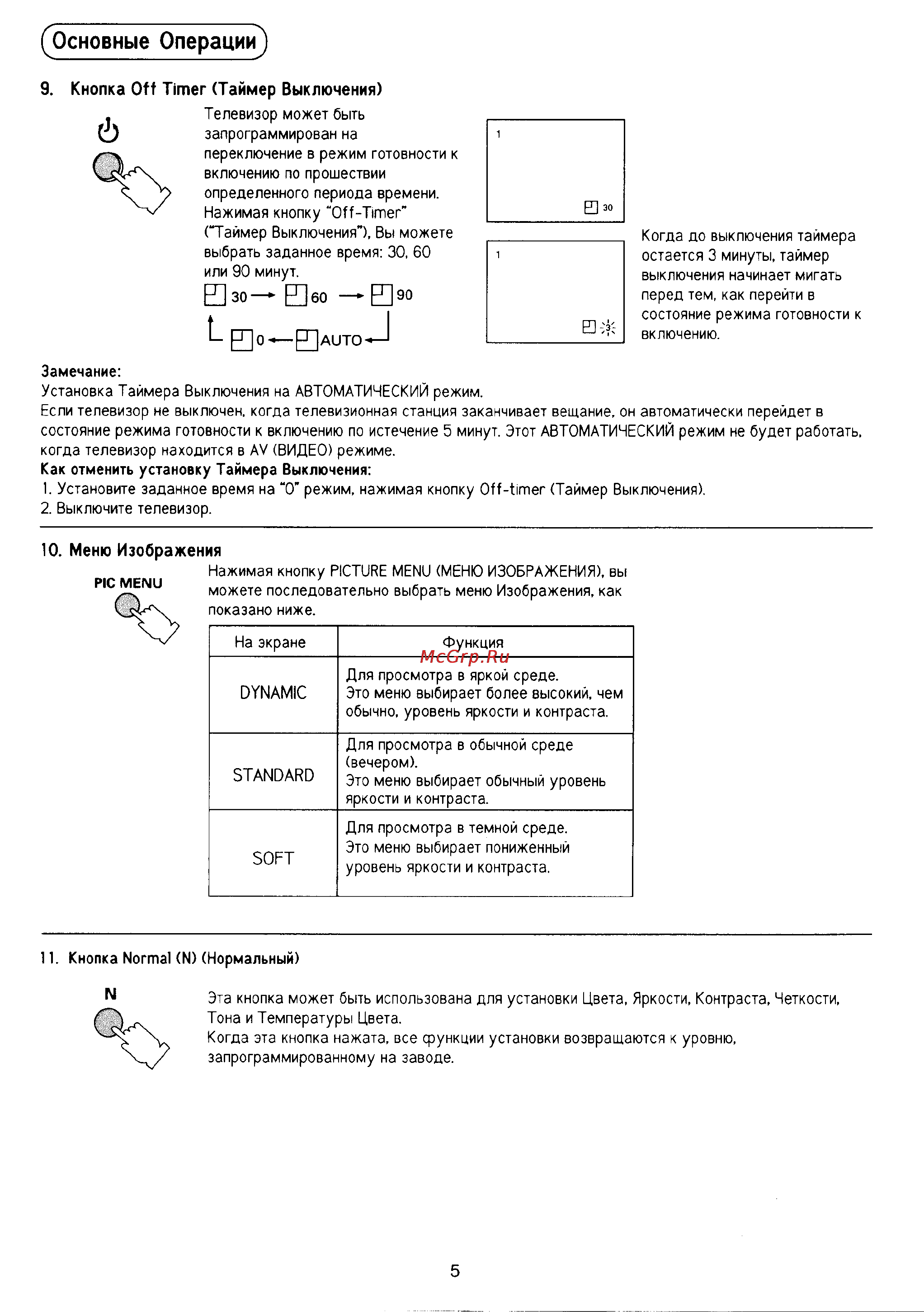 Panasonic TX-20S2T [6/24] Основные операции