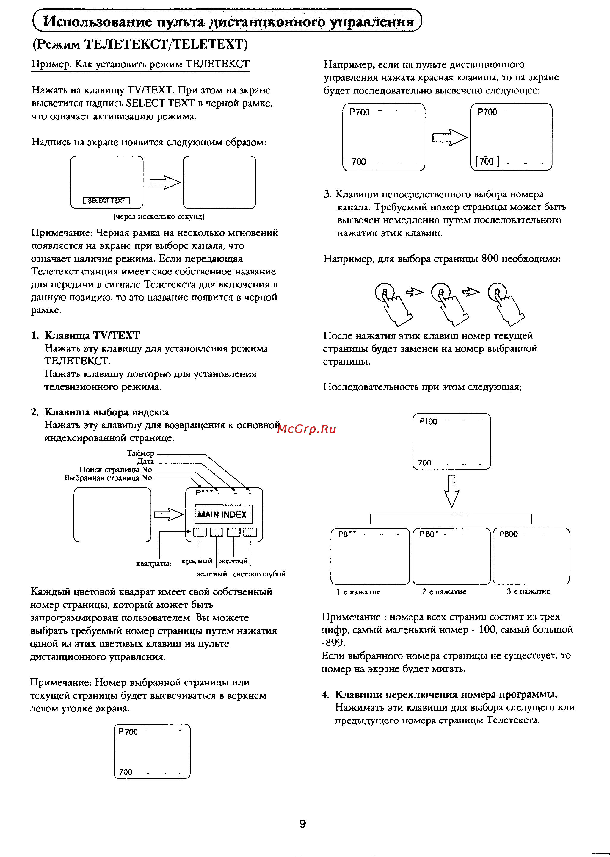 Panasonic TX-20S1T [10/16] Использование пульта дистанцконного управления