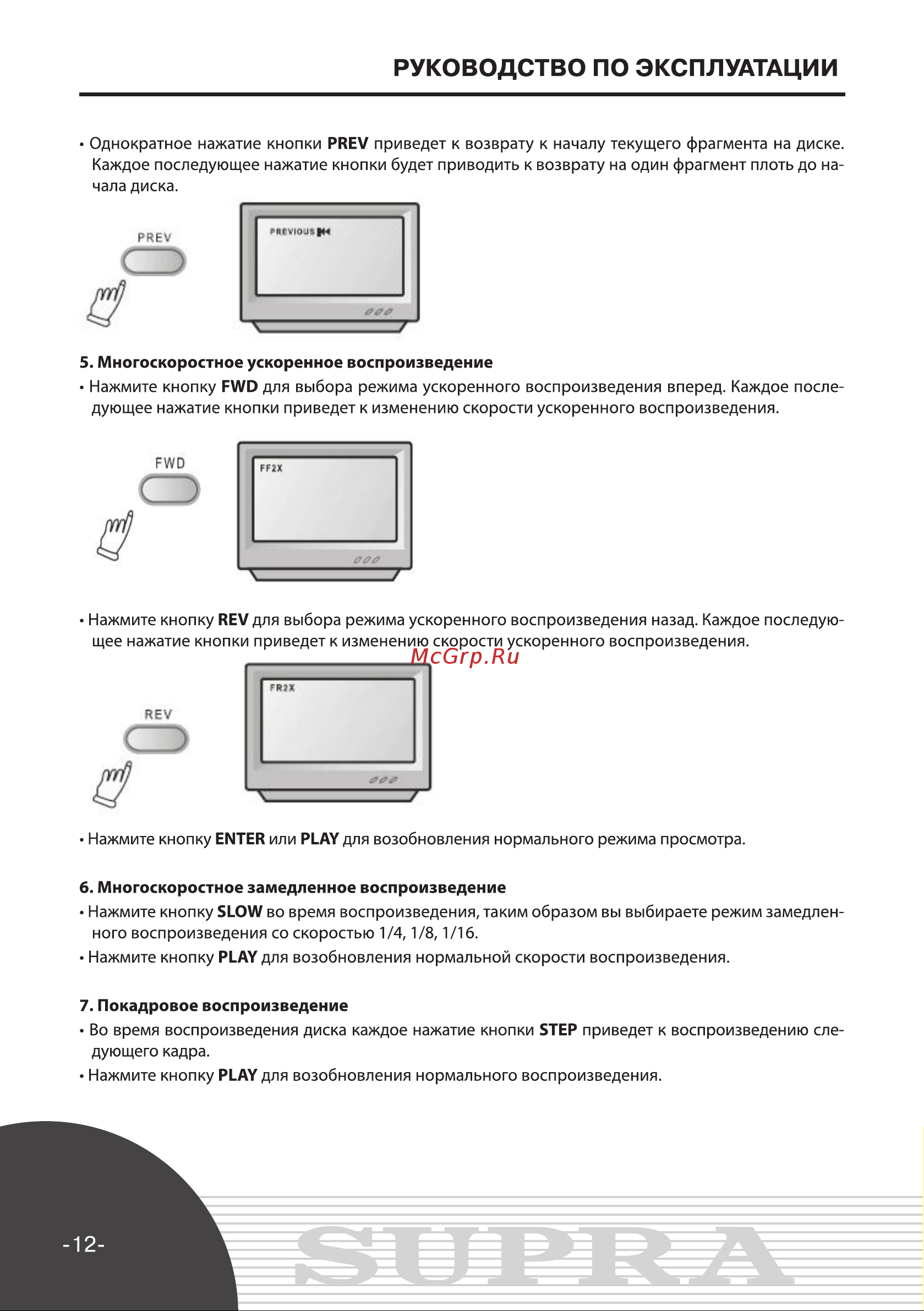 Supra DVS-090X Инструкция по эксплуатации онлайн [12/29] 34165