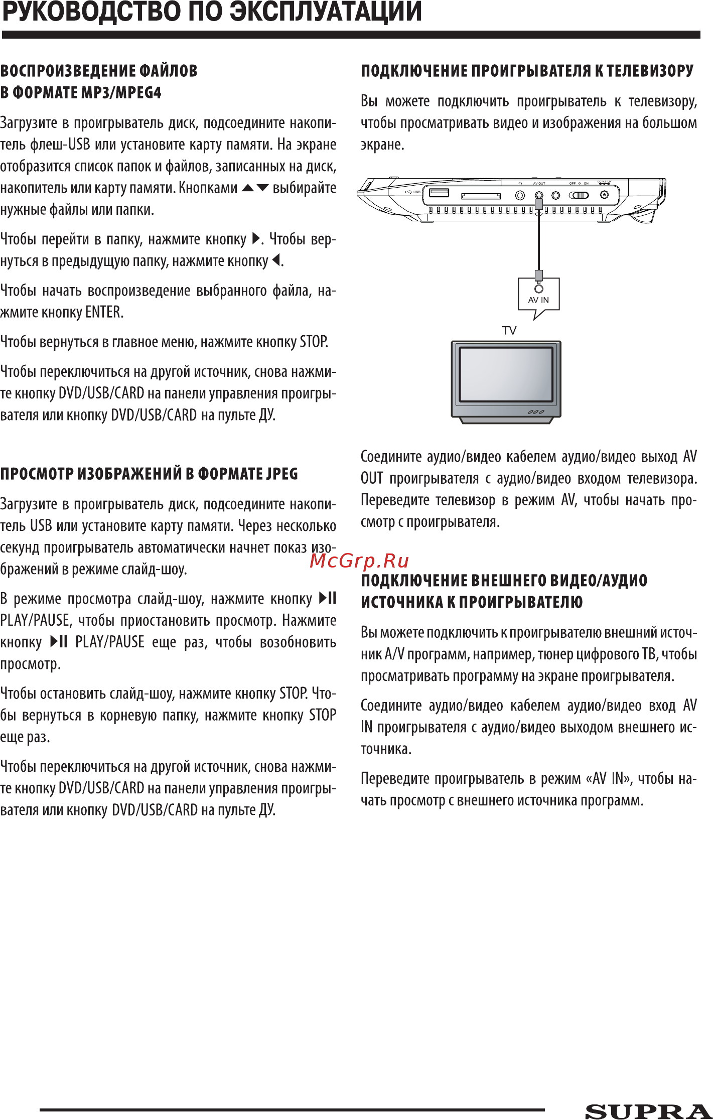 Supra SDTV-1024UT Инструкция по эксплуатации онлайн [10/15] 34306