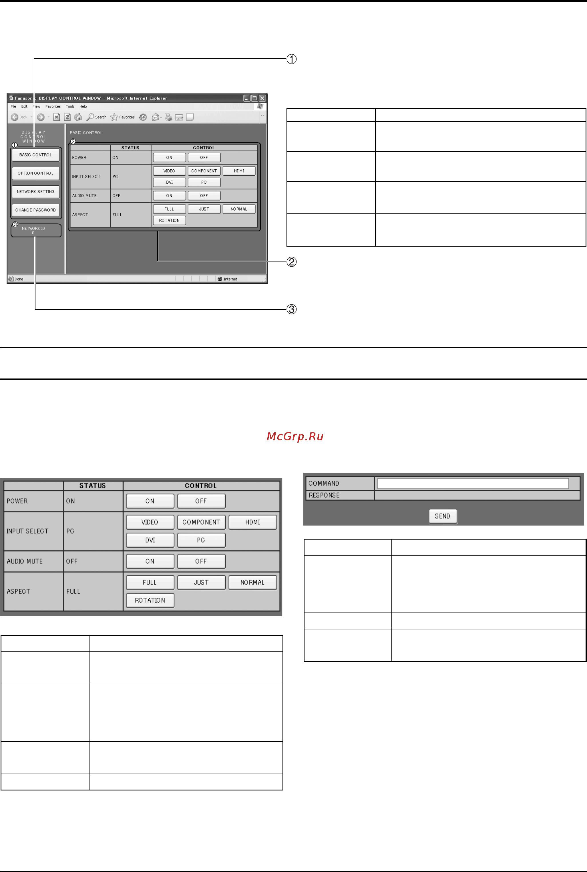 Panasonic TH-42PF30ER [63/71] Управление дисплеем экран basic control option control