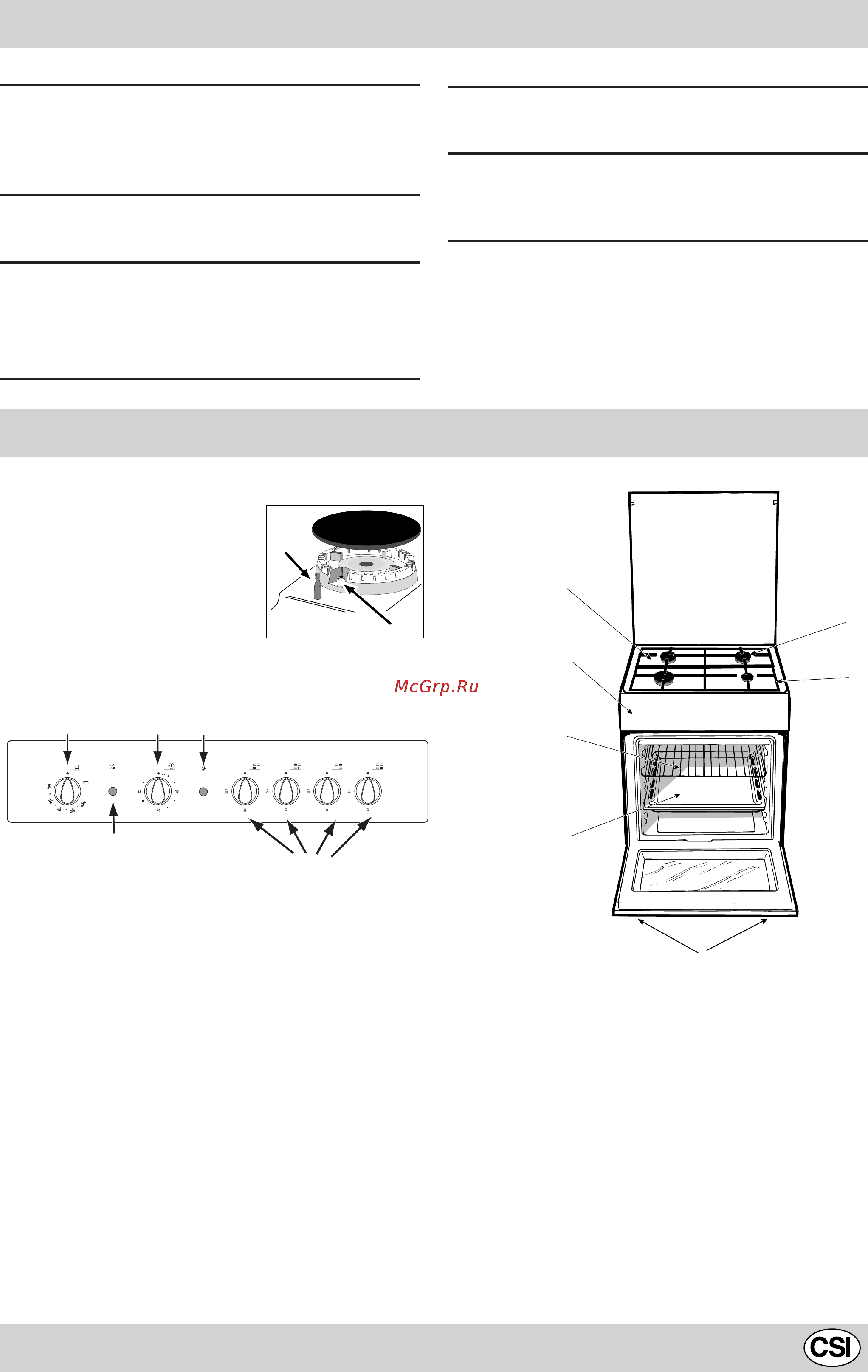 Indesit K6G21S/R [29/68] Кухонная плита с газовым духовым шкафом и газовым грилем