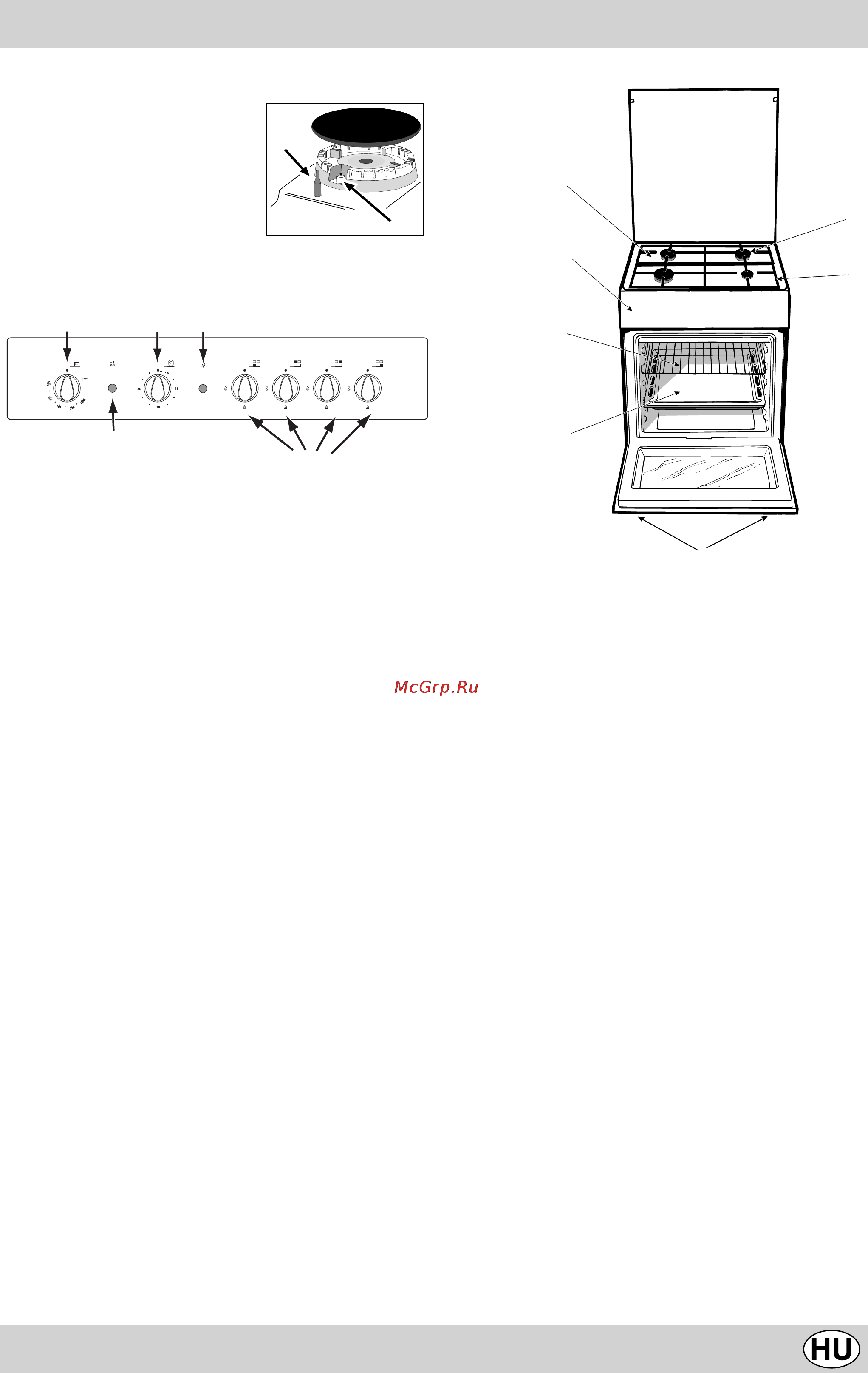 Indesit K6G21/R [41/68] A tûzhely leírása